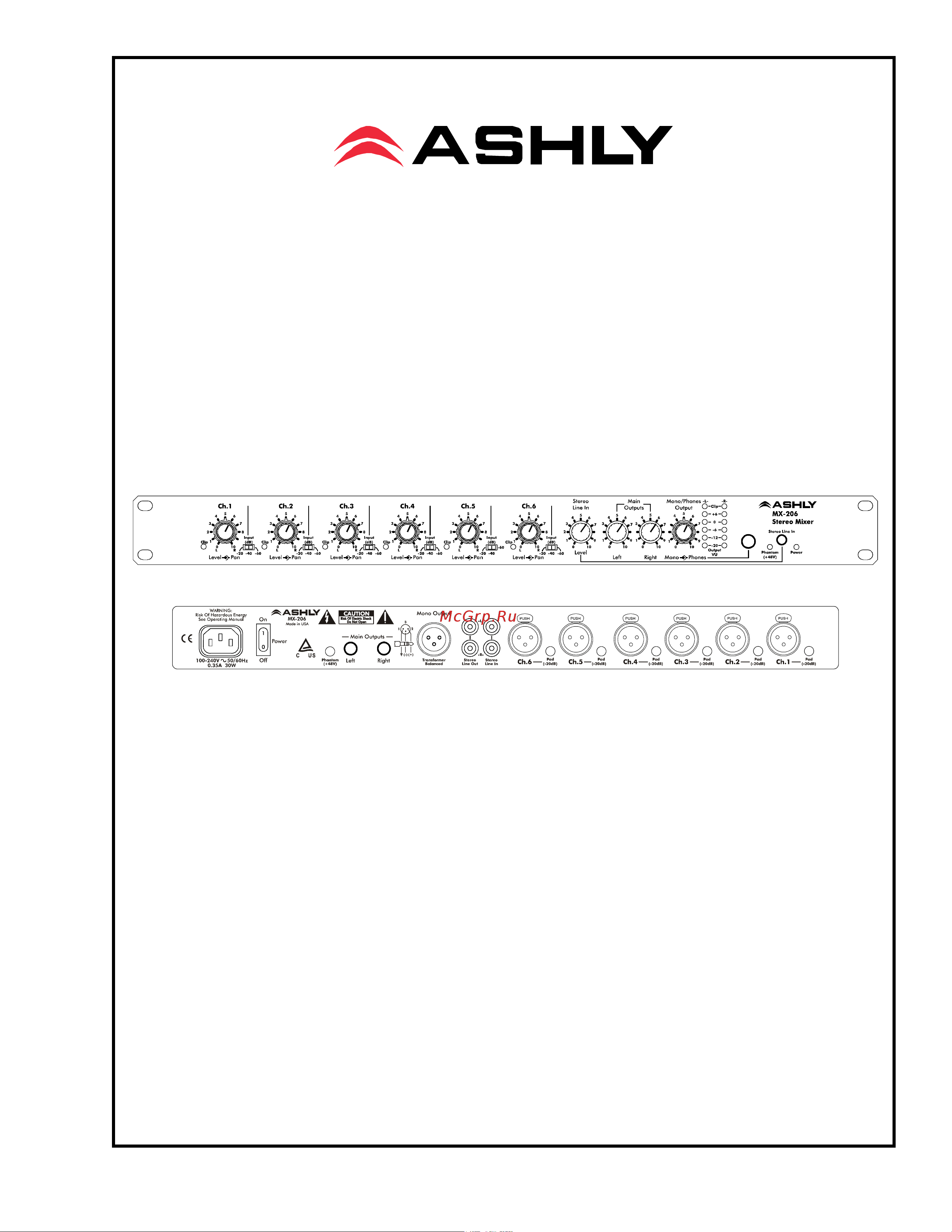 ASHLY MX-206 Руководство по эксплуатации онлайн