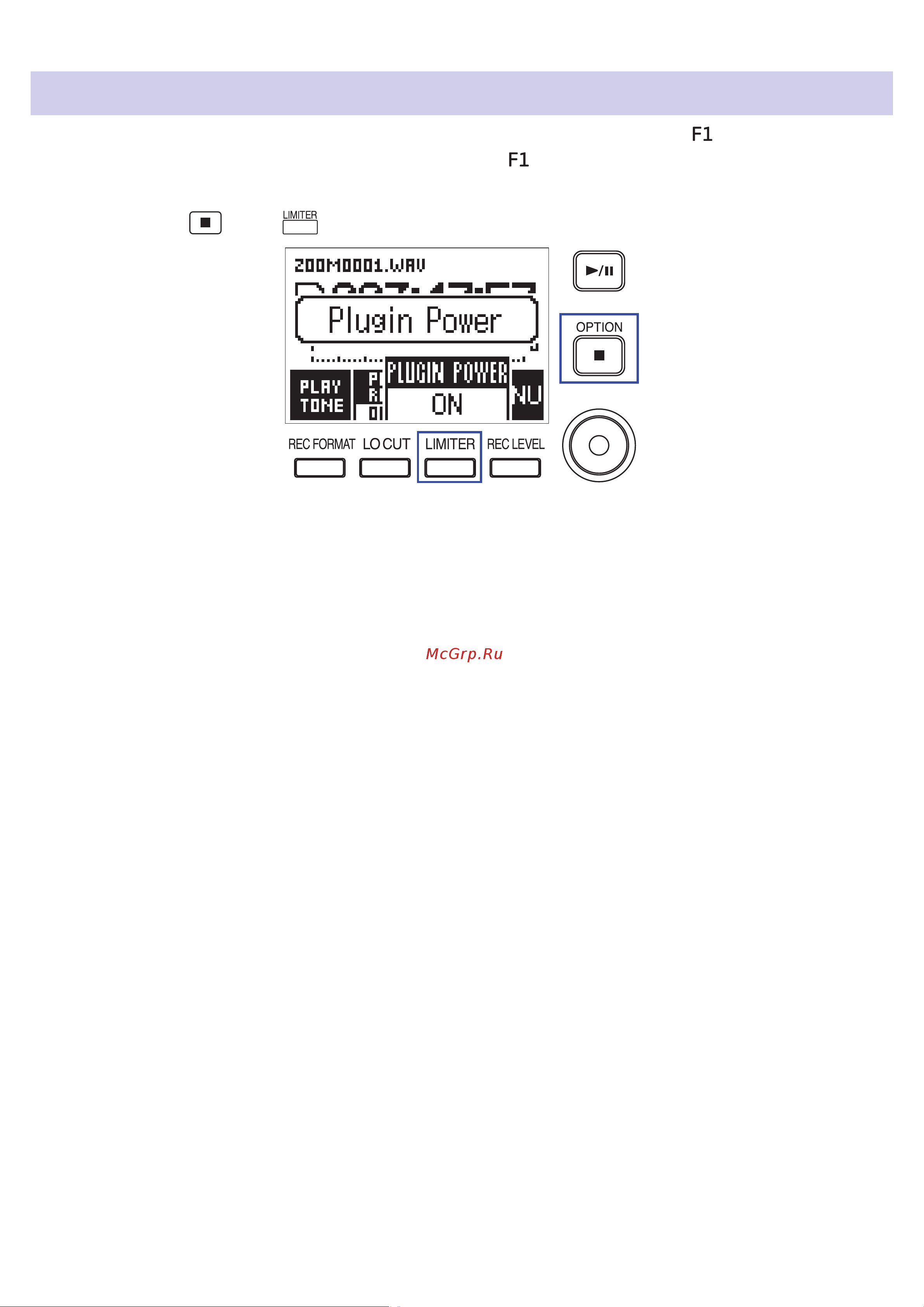 Zoom F1-SP [25/73] Setting plugin power