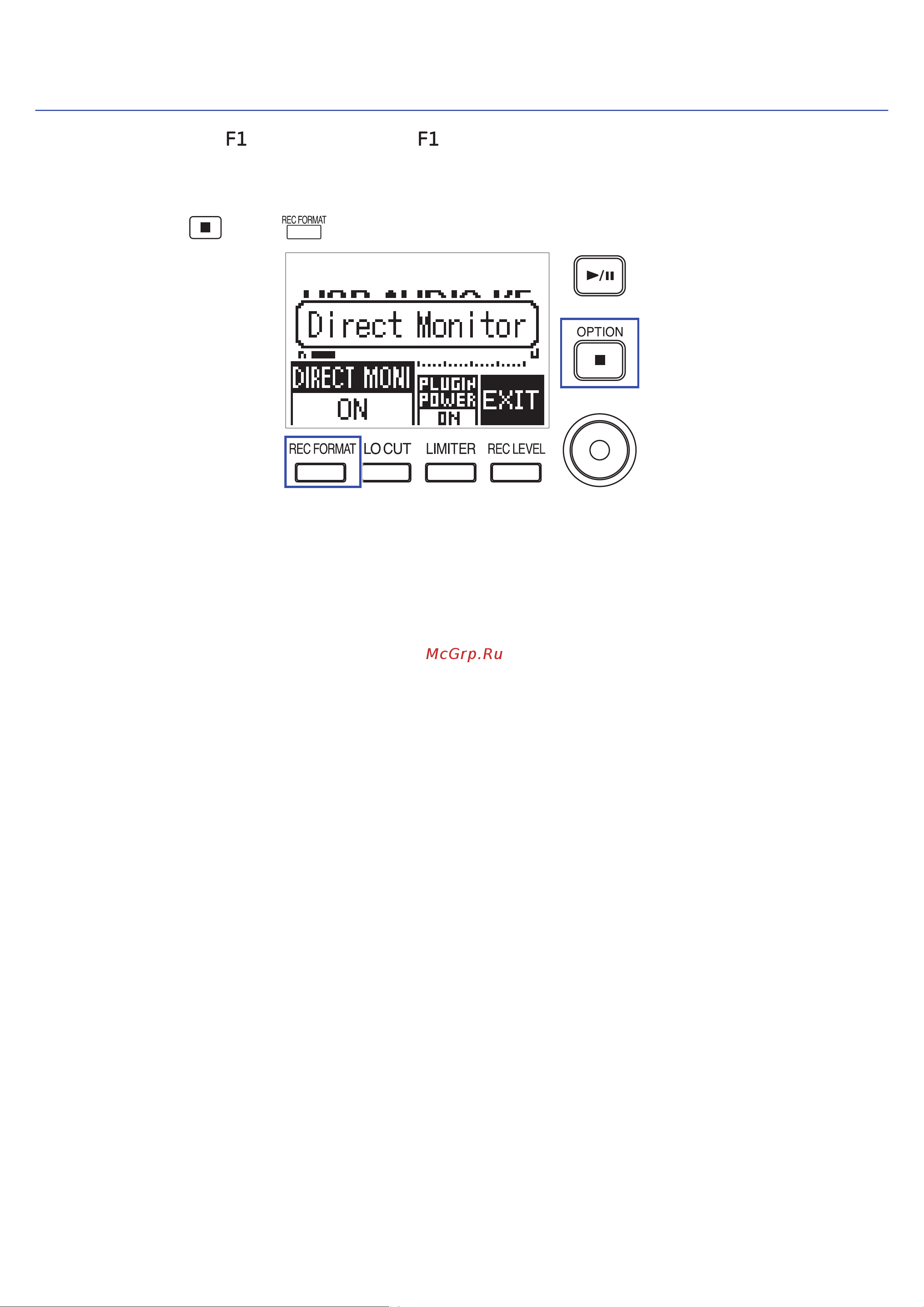 Zoom F1-SP [47/73] Enabling direct monitoring