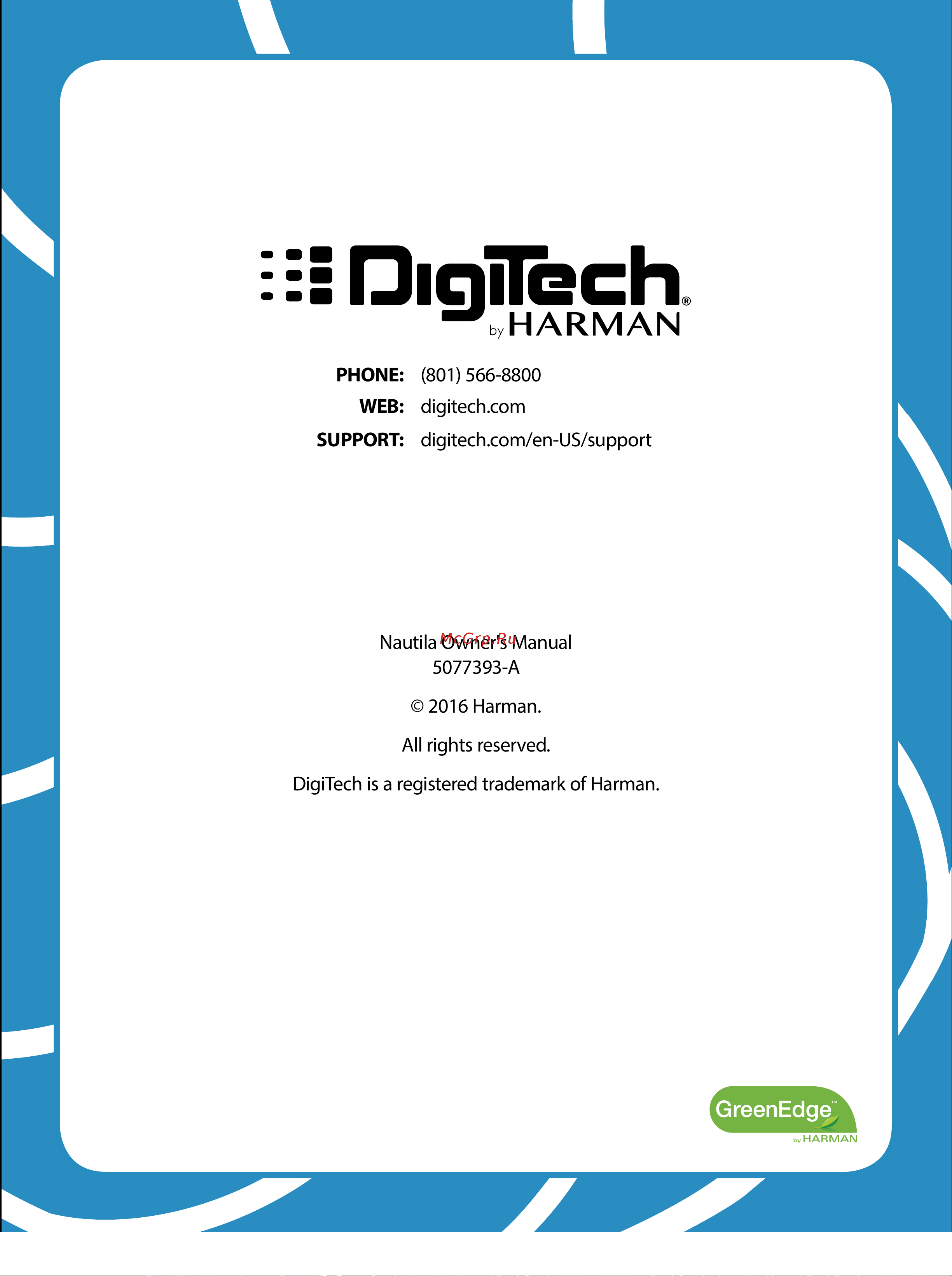 Digitech NAUTILA Руководство по эксплуатации онлайн [12/12] 777874