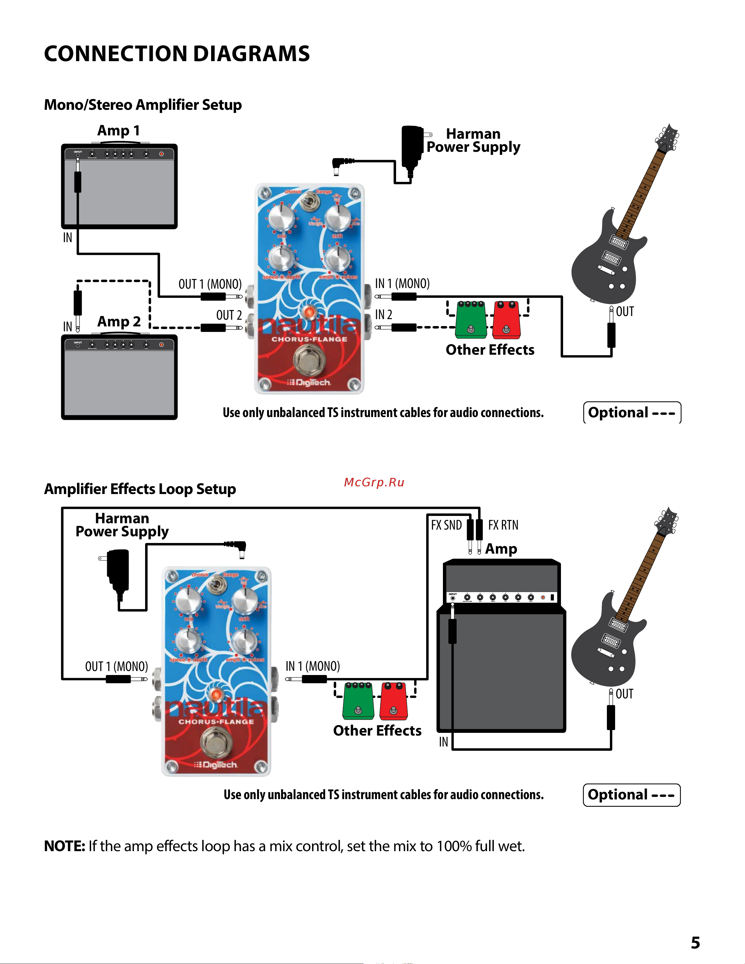 Digitech NAUTILA [7/12] Connection diagrams