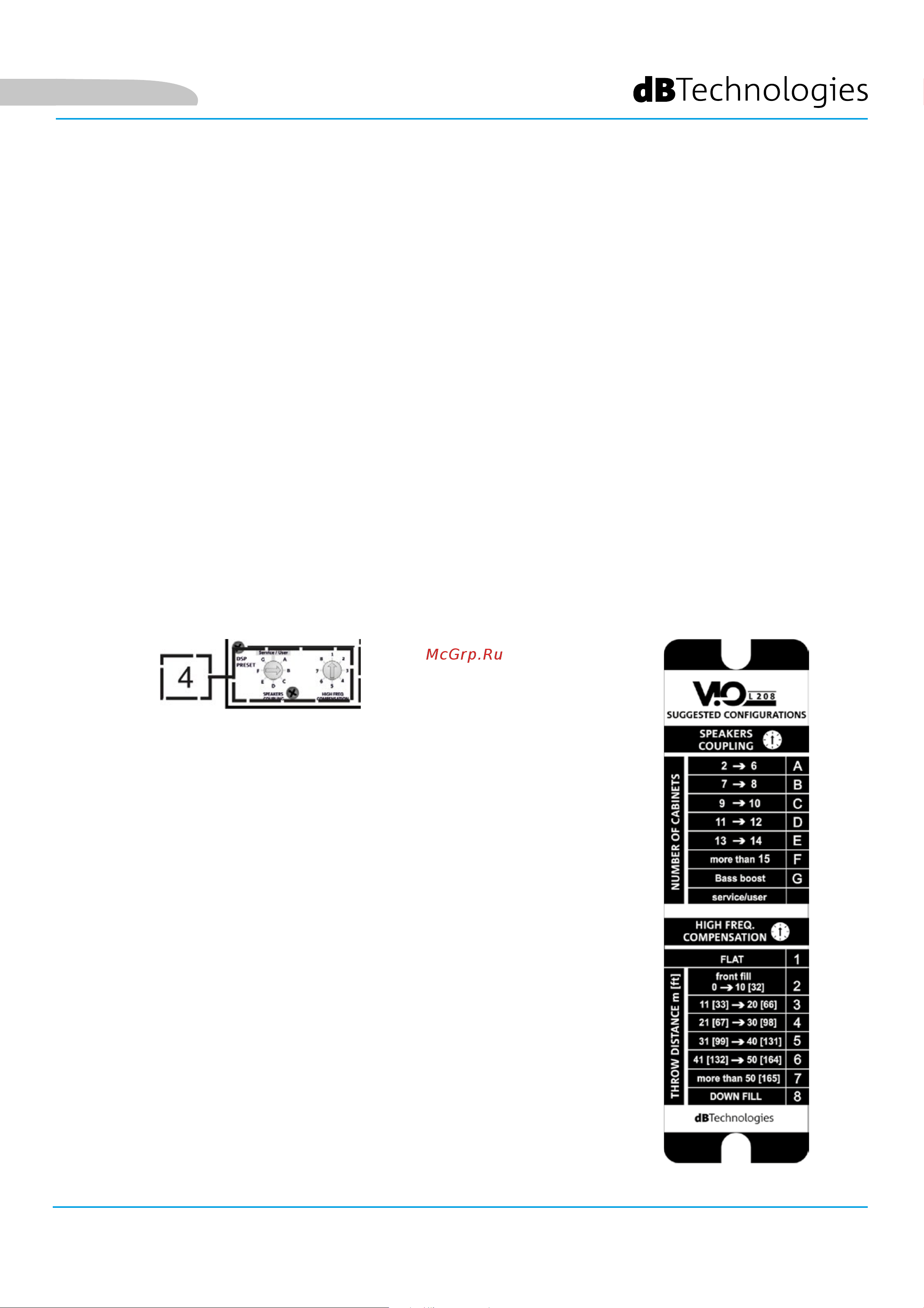 DB TECHNOLOGIES VIO L208 [106/149] Paramètres pré réglage dsp et contrôle à distance