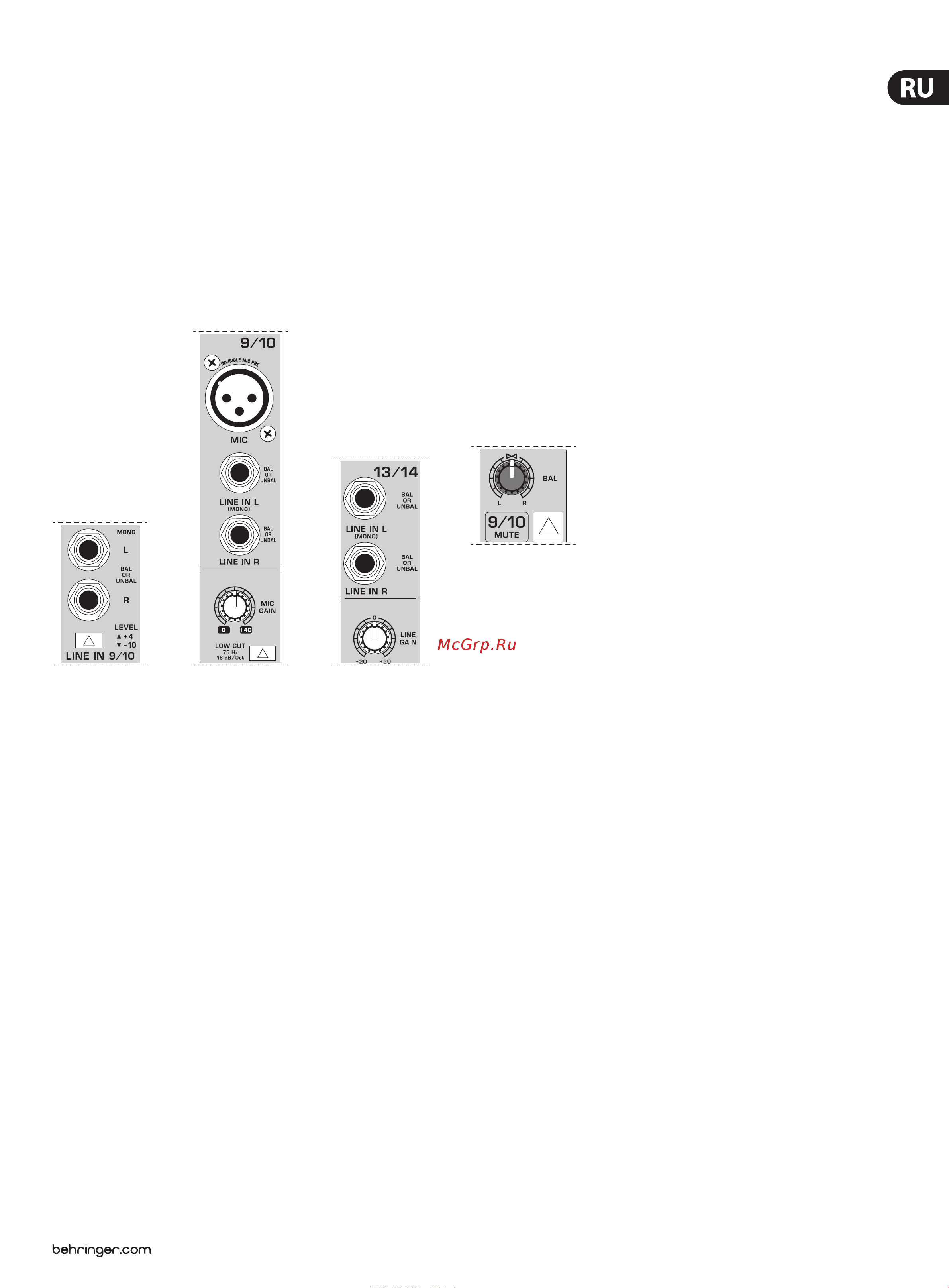 Behringer UB2442FX-PRO [9/20] Стереоканалы