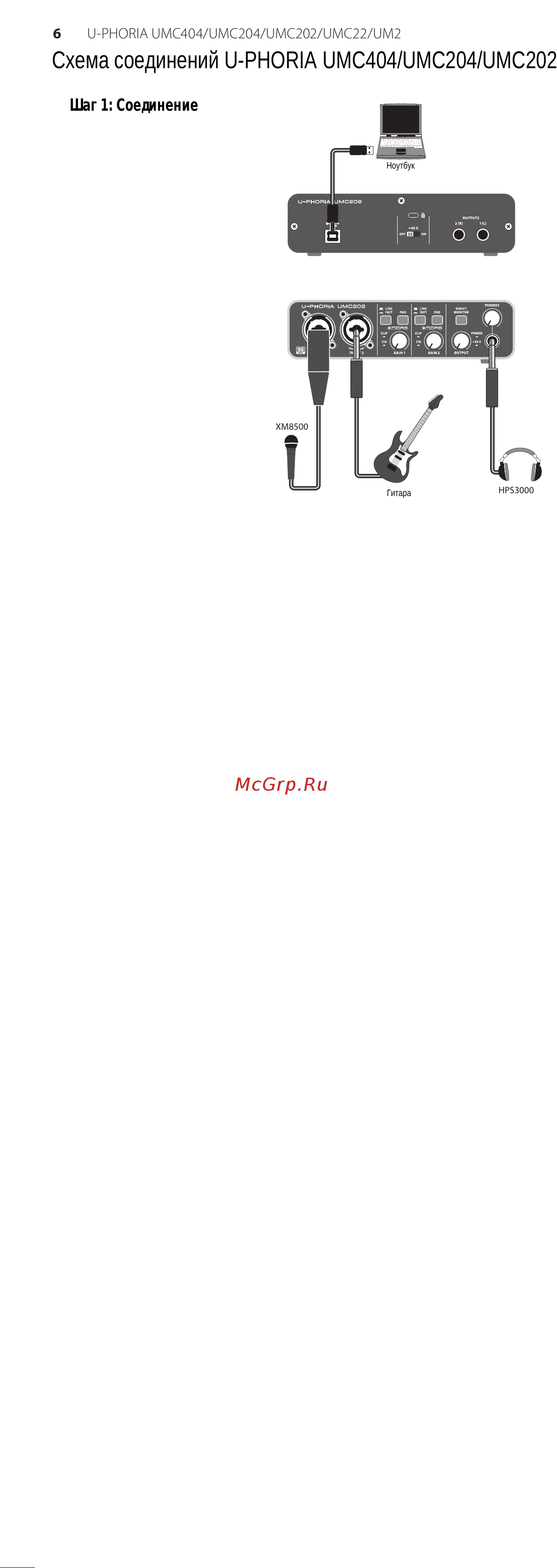 Behringer UMC202 [4/15] Схема соединений u phoria umc404 umc204 umc202 umc22 um2
