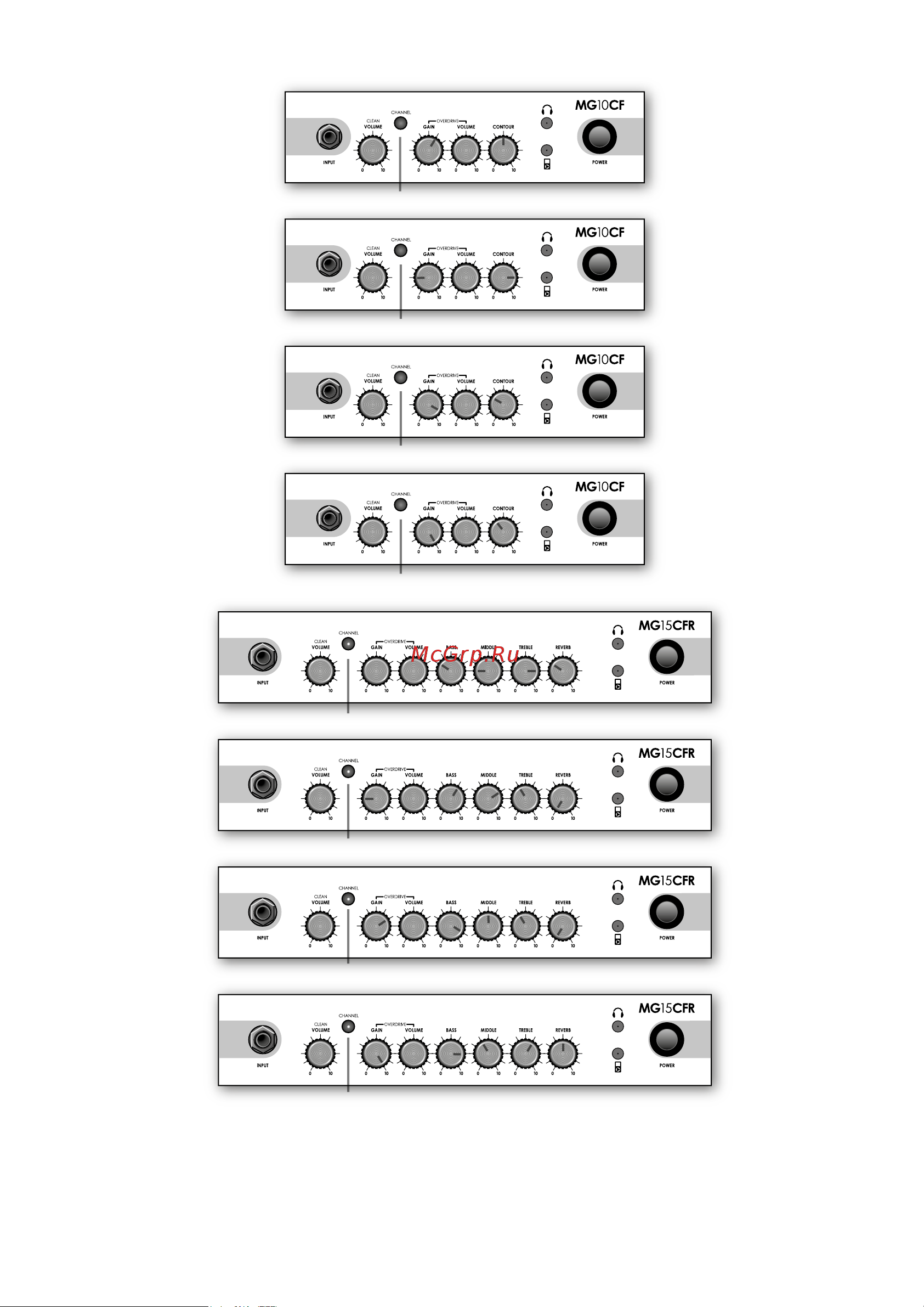 Marshall MG15CF [7/7] Marshall suggested settings