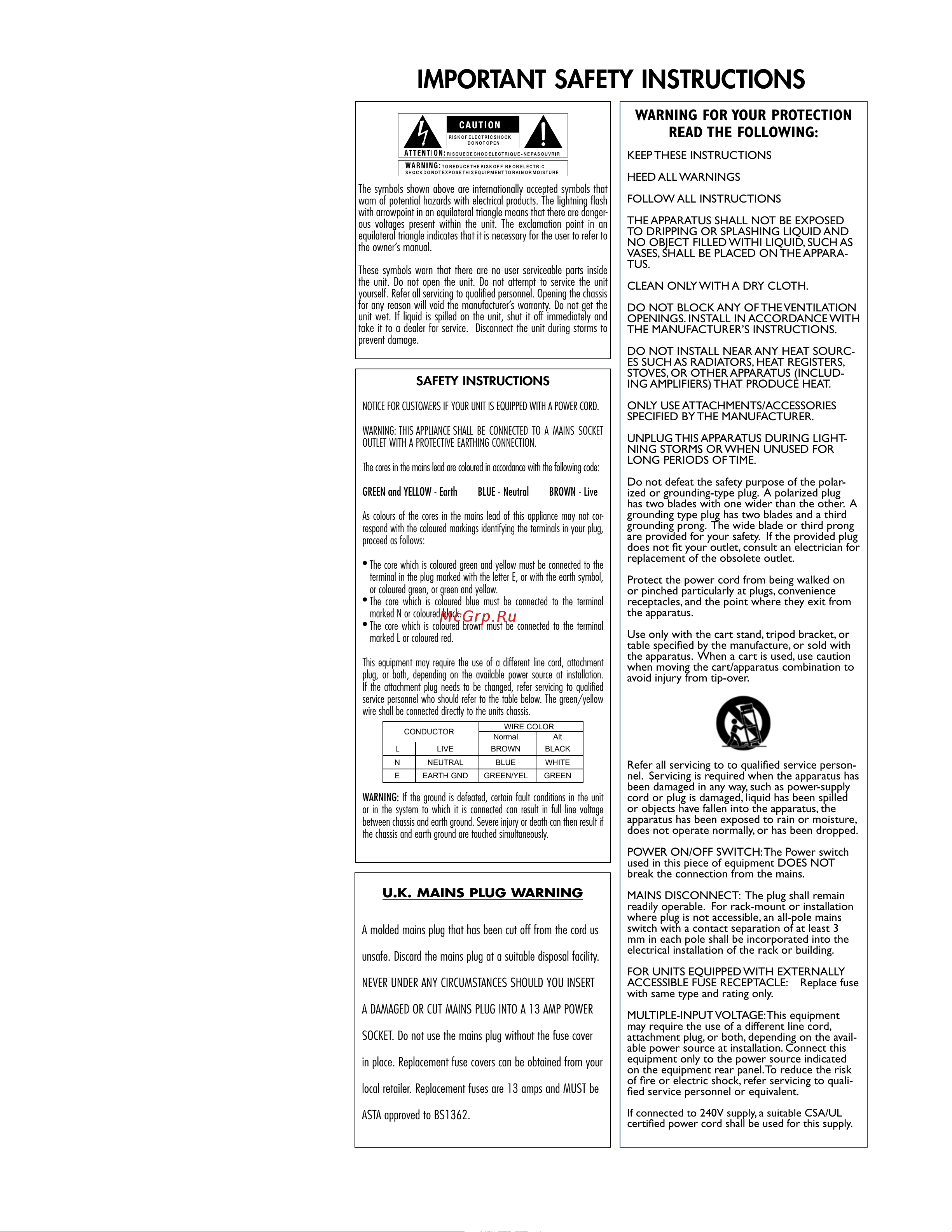 Lexicon IO42 [2/32] Important safety instructions