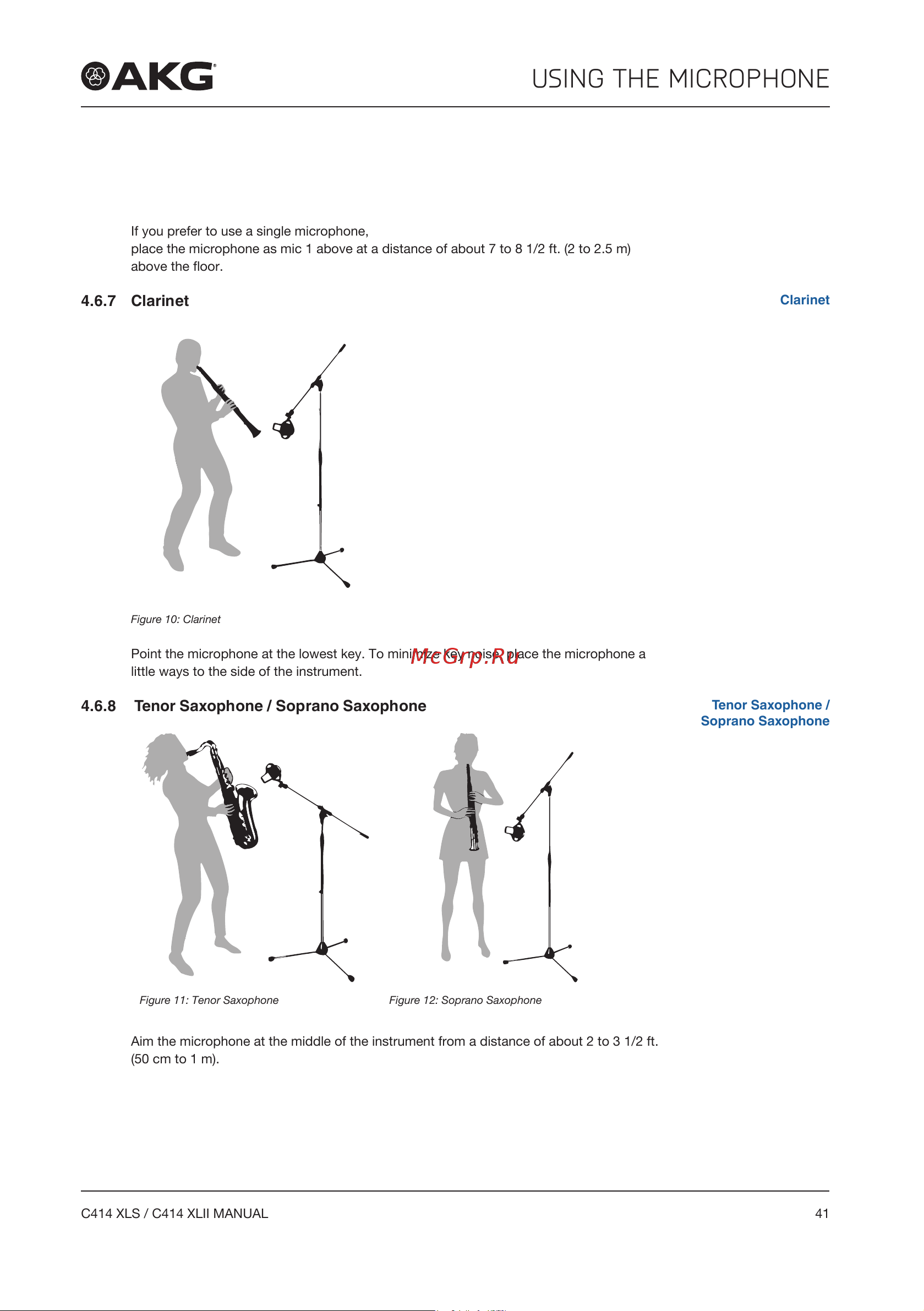 AKG C414XLII [41/96] Using the microphone