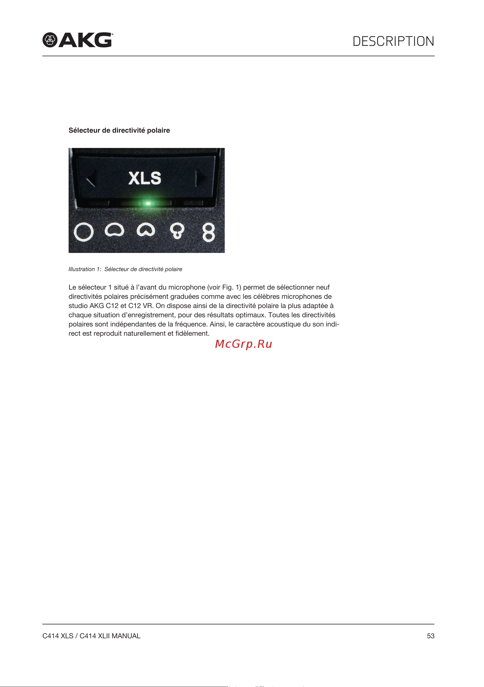 AKG C414XLII [53/96] Description