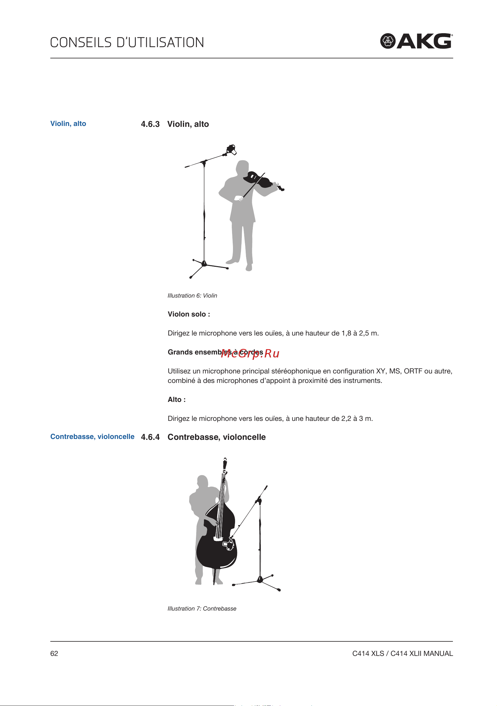AKG C414XLII [62/96] Conseils d utilisation