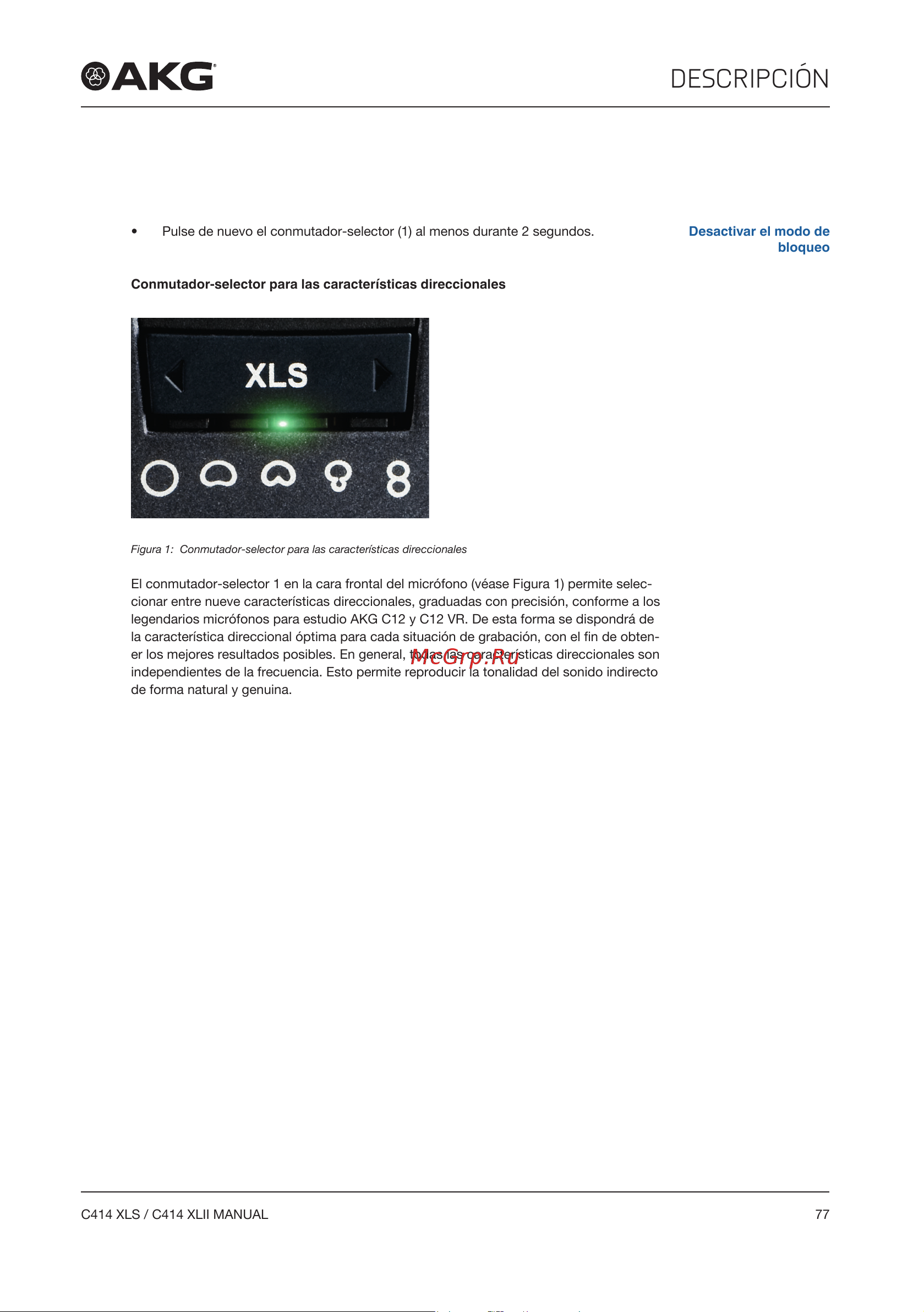 AKG C414XLII [77/96] Descripción