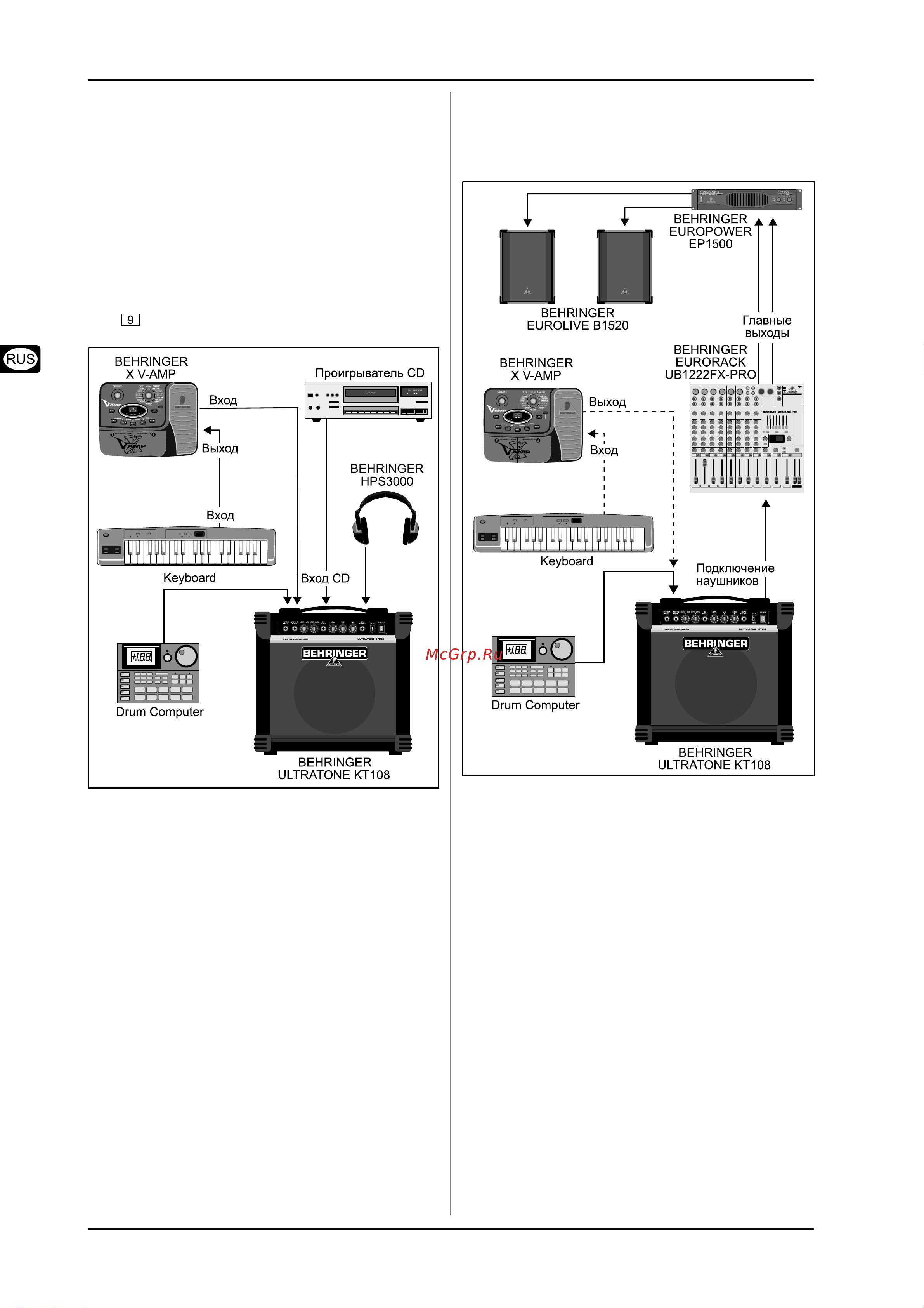 Behringer ULTRATONE KT 108 [4/6] Советы по подключению