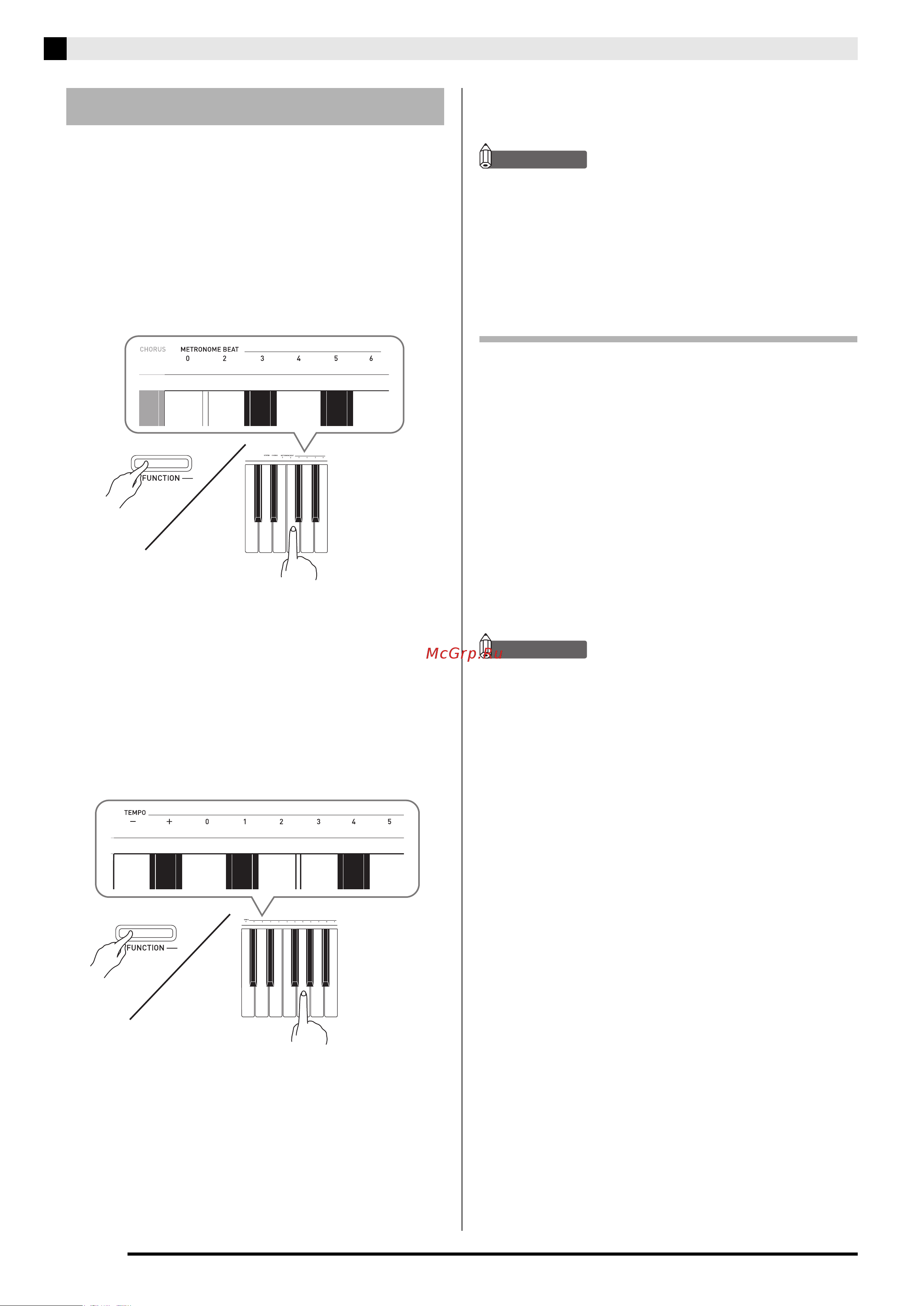 Casio AP-250 BK [14/41] Для выключения метронома нажать на кнопку metronome или song a