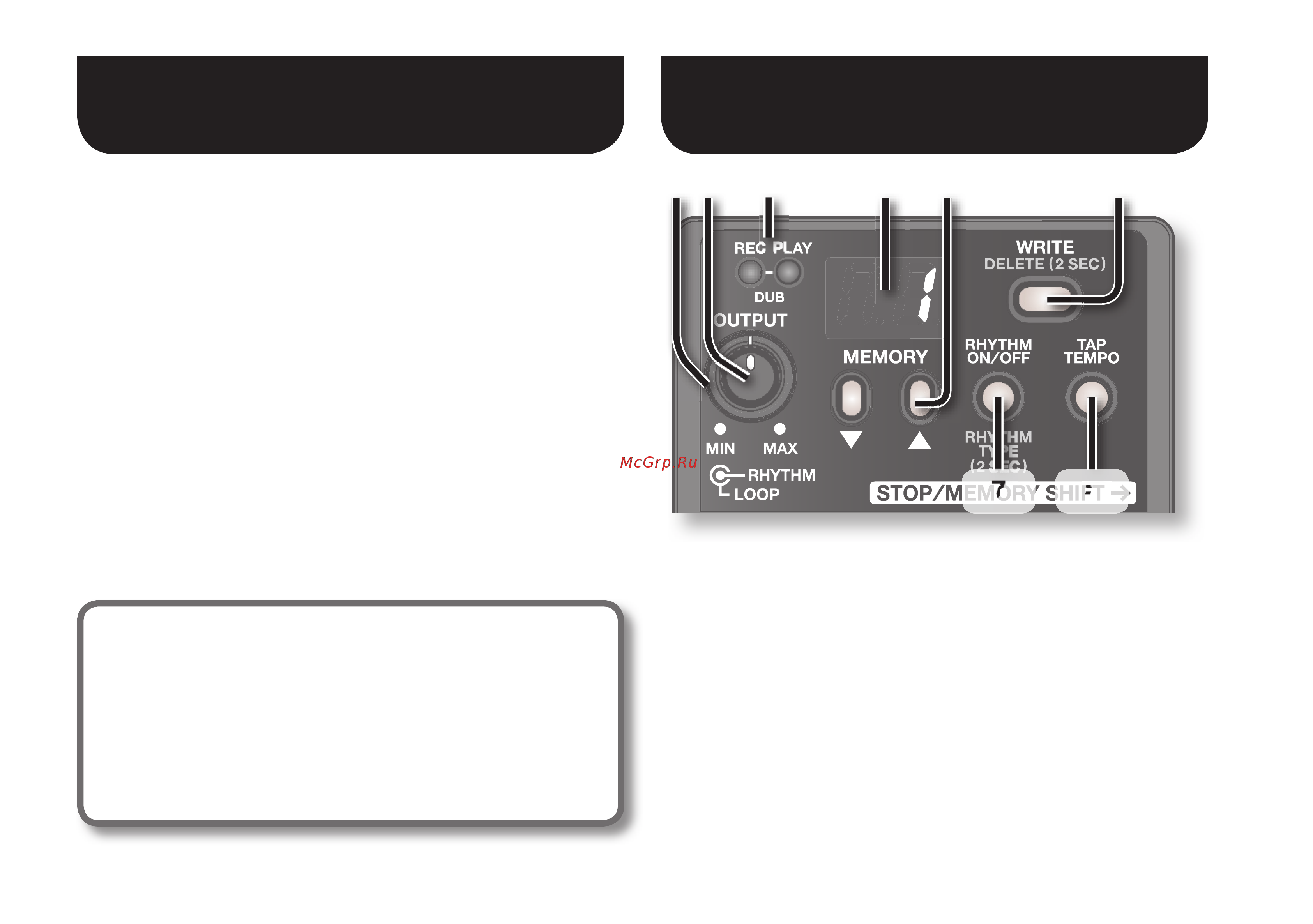 Boss RC-3 [2/25] Описание панелей основные возможности