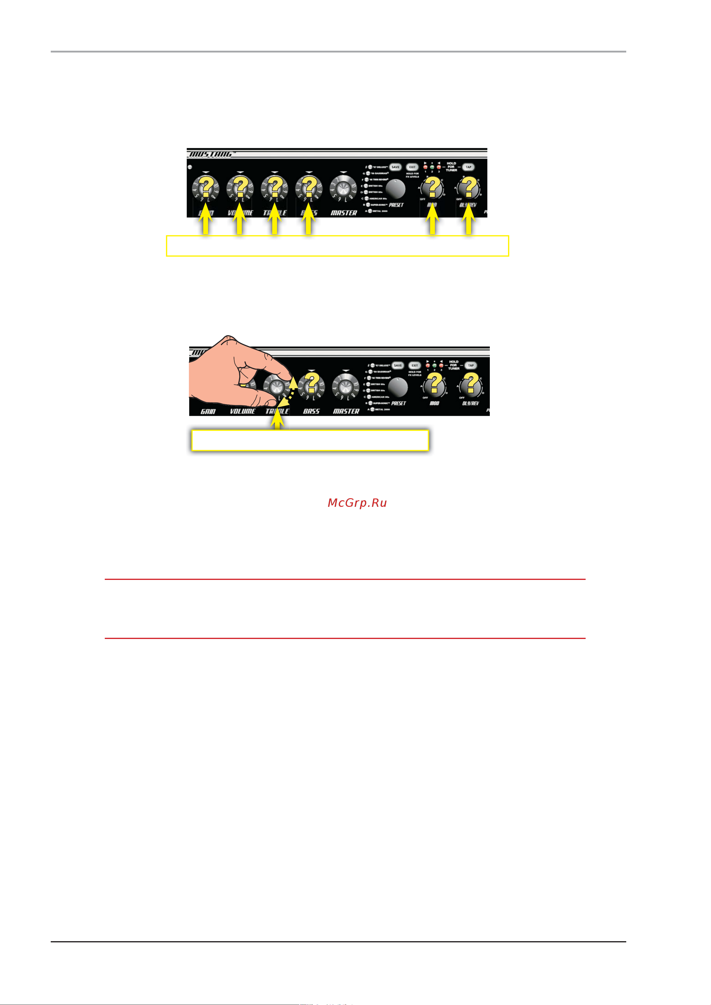 Fender MUSTANG IV (V2) [4/28] Программируемые регуляторы