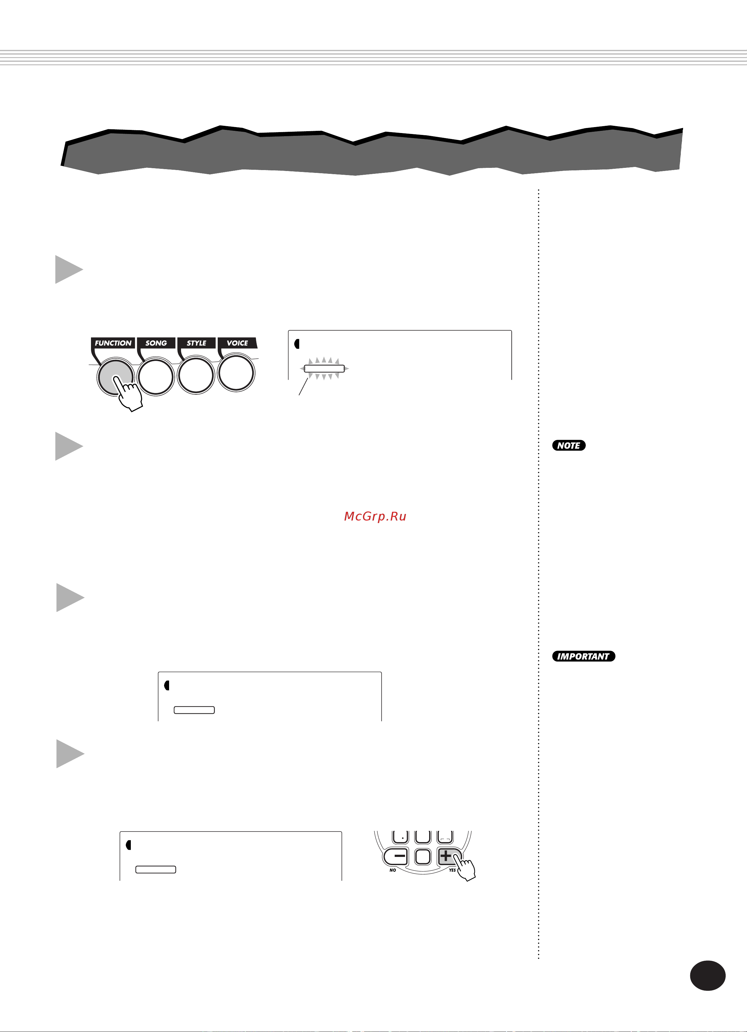 Yamaha DJX (PSR-D1) [91/120] After the function indication stops flashing and the clr prompt appears press the button to start the song clear operation