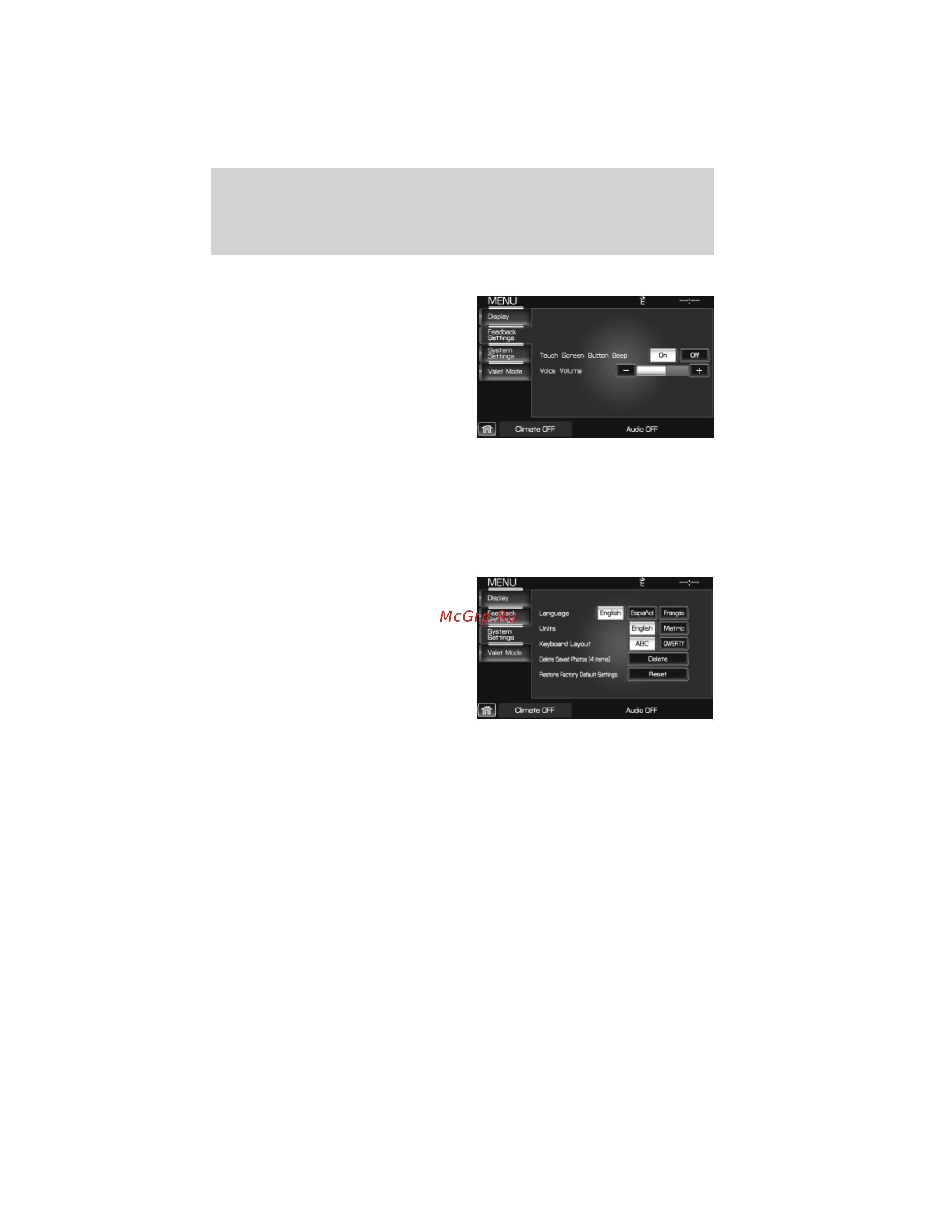 Lincoln MKT (2012) [39/437] Feedback settings