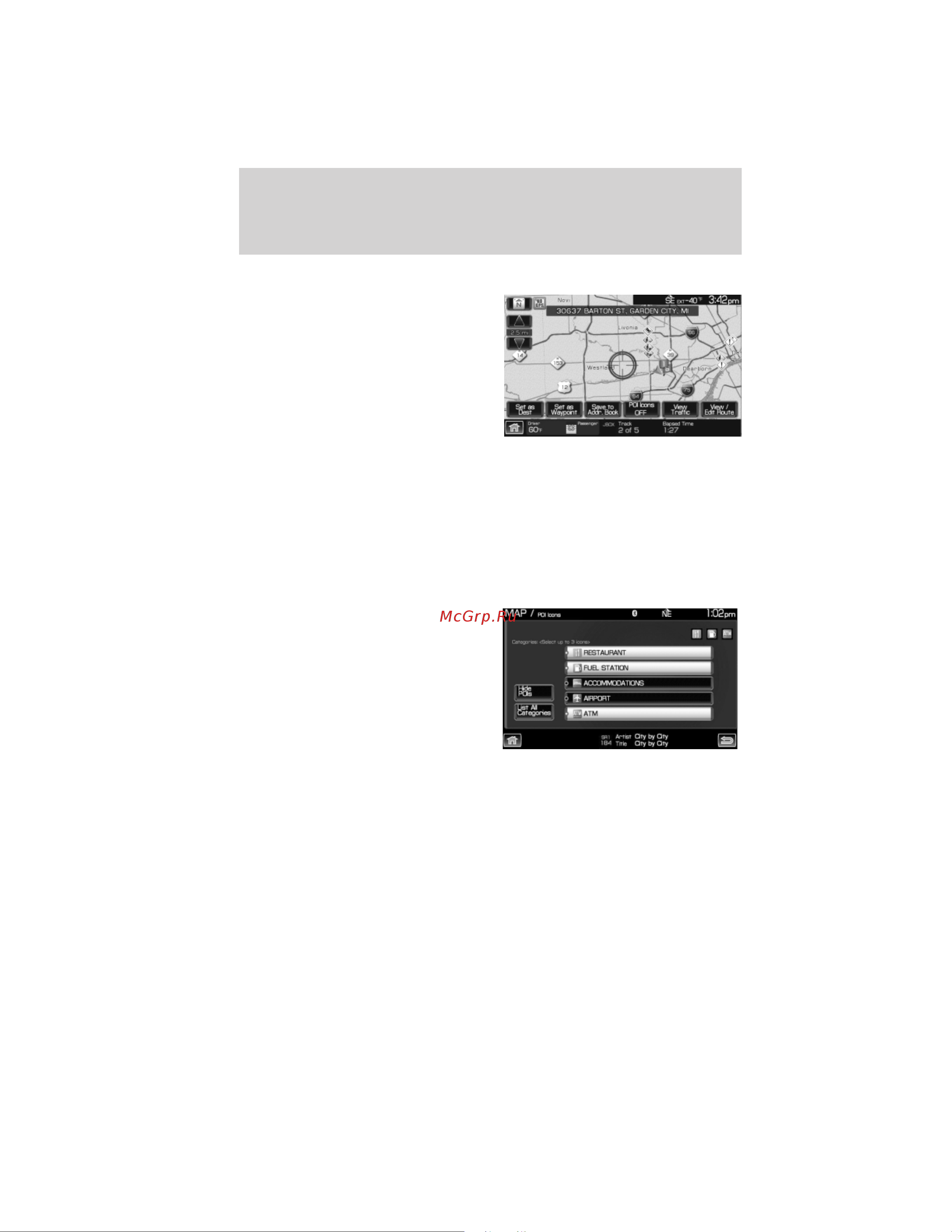 Lincoln Navigator L (2012) Navigation System [110/200] Quick touch buttons