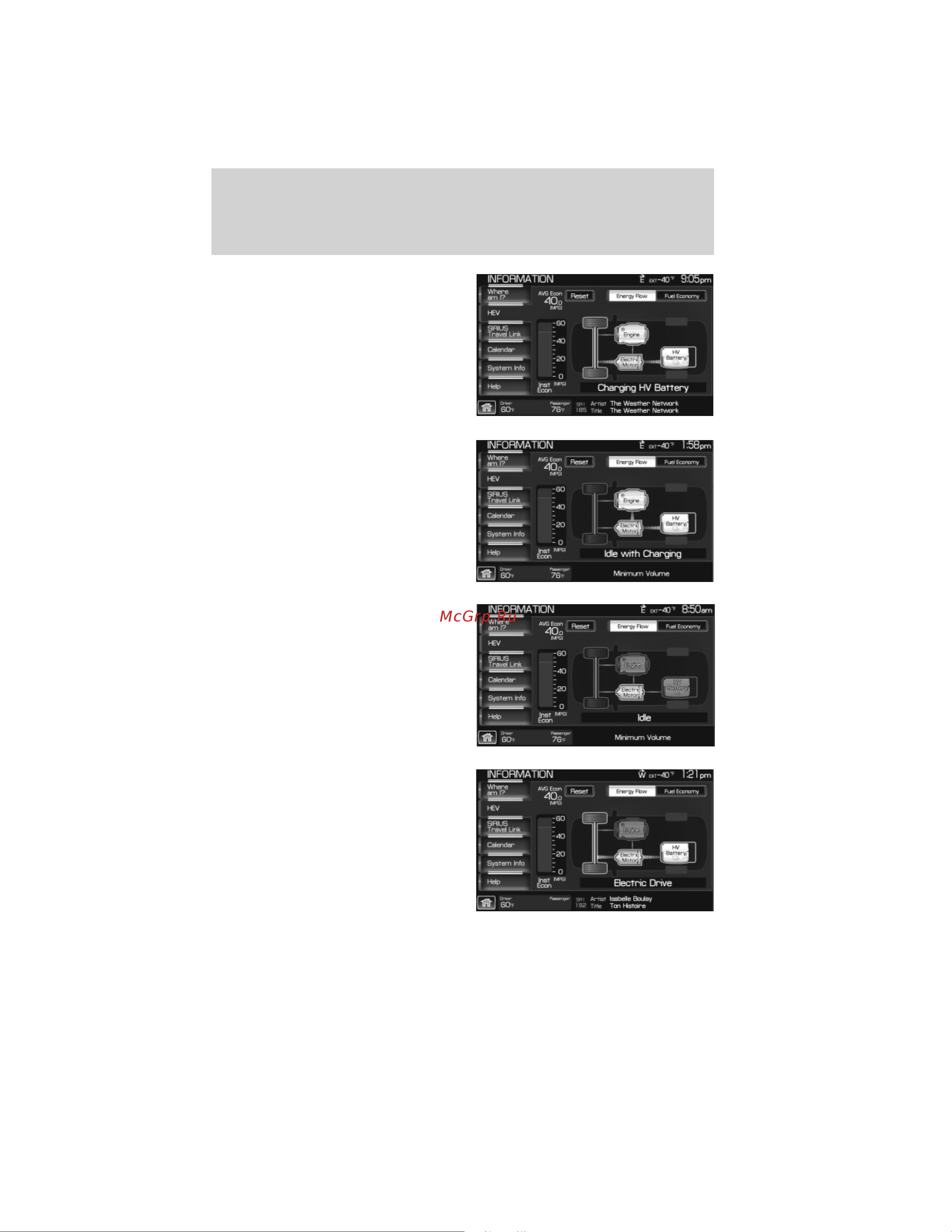 Lincoln Navigator L (2012) Navigation System [77/200] Information menu