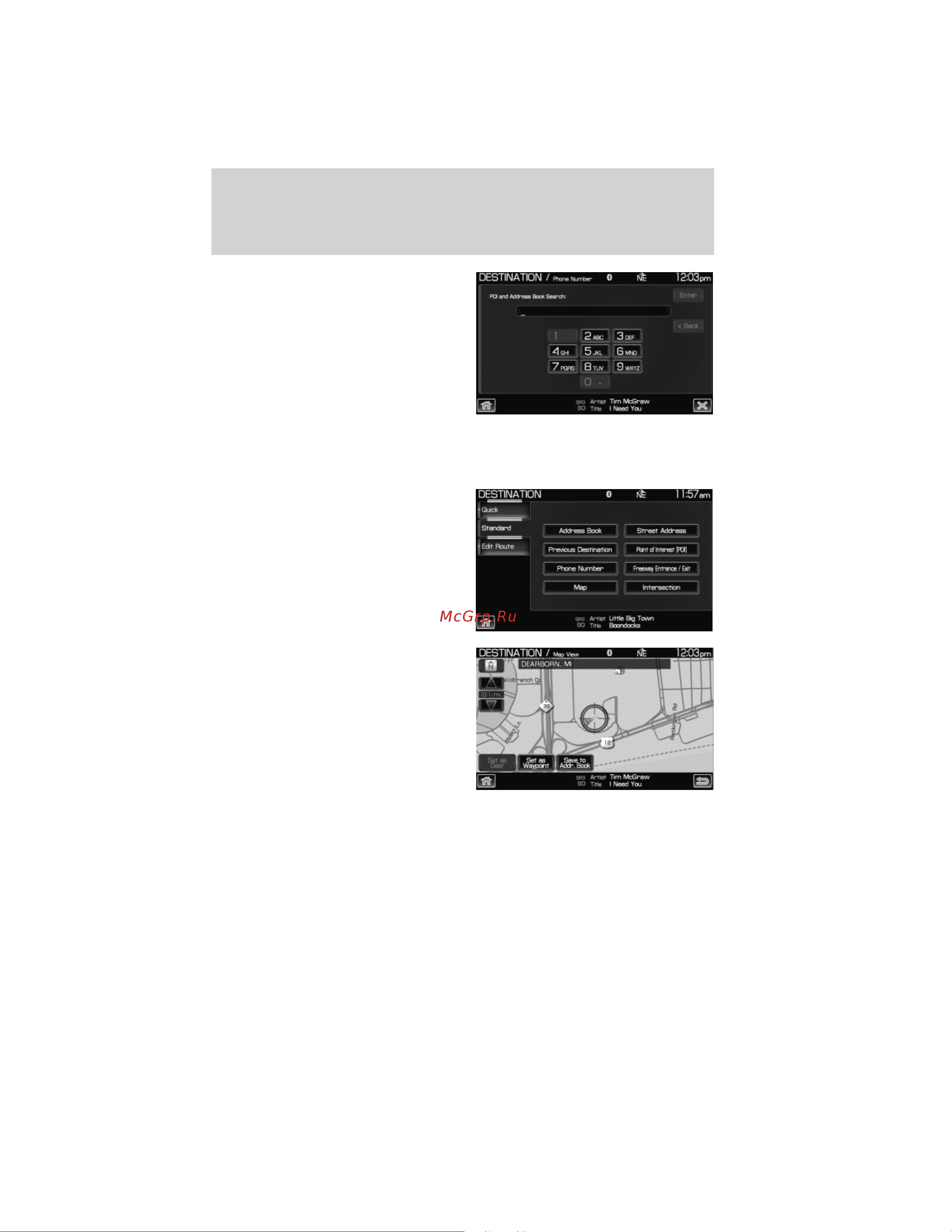 Lincoln Navigator L (2012) Navigation System [97/200] Setting a destination