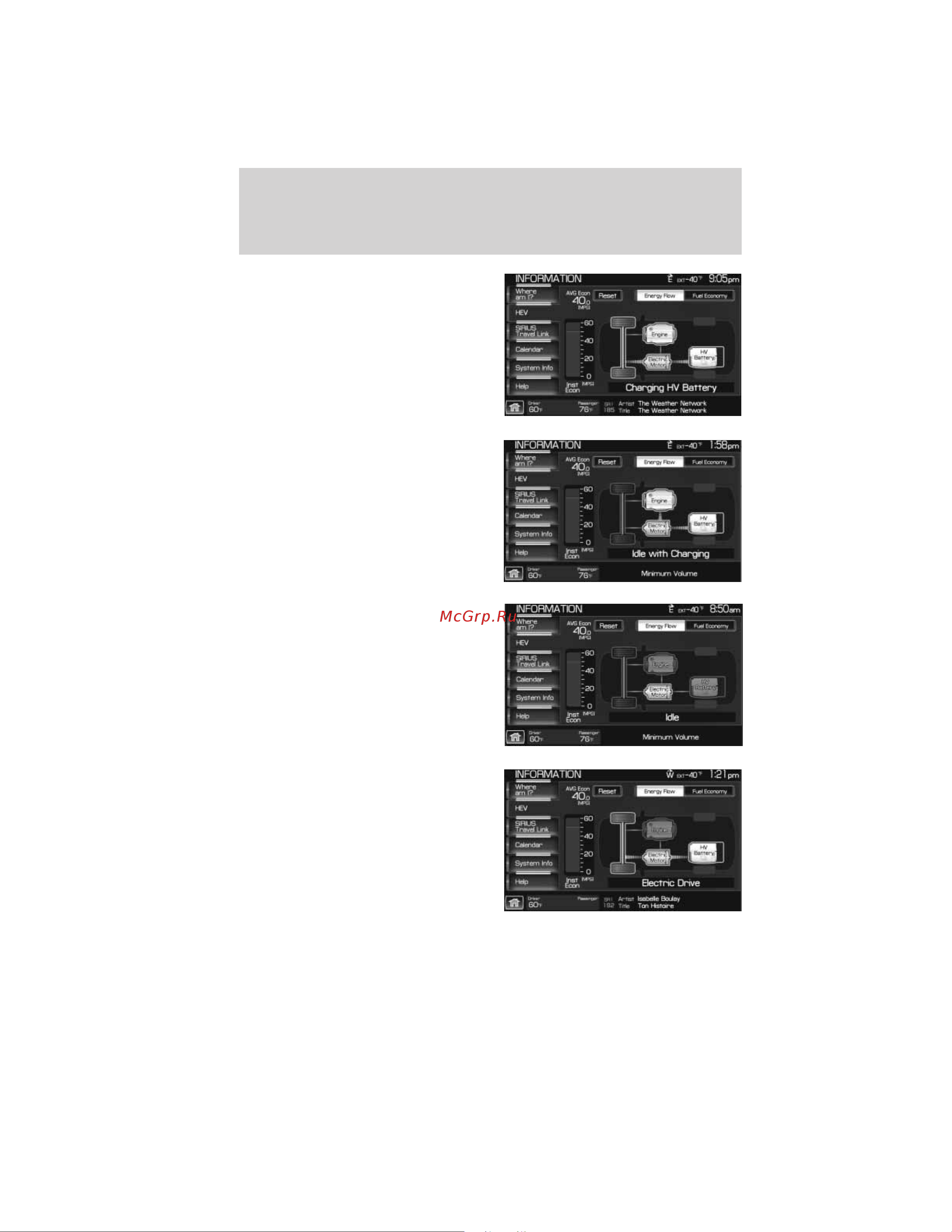 Lincoln Navigator L (2011) Navigation System [79/203] Information menu