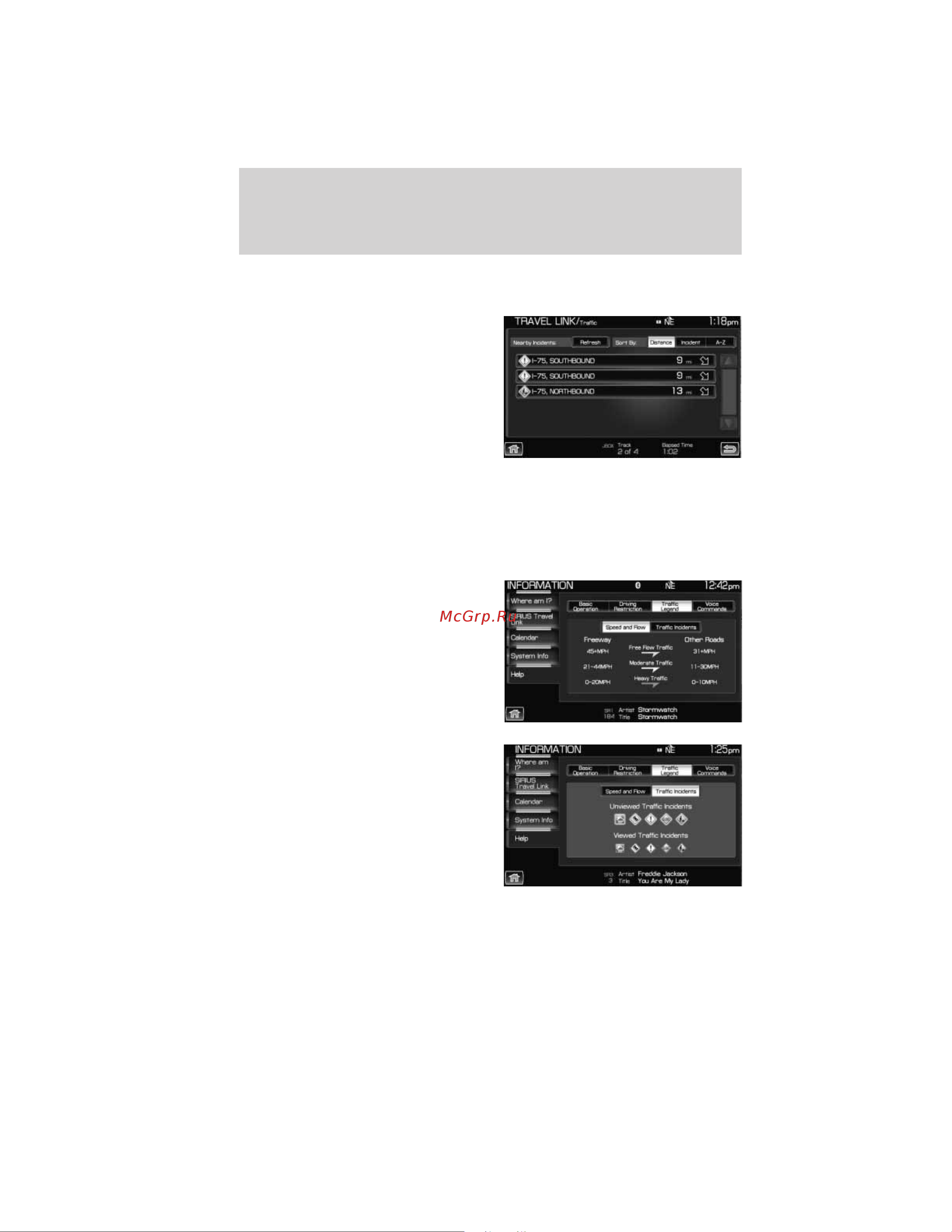 Lincoln Navigator L (2011) Navigation System [85/203] Information menu