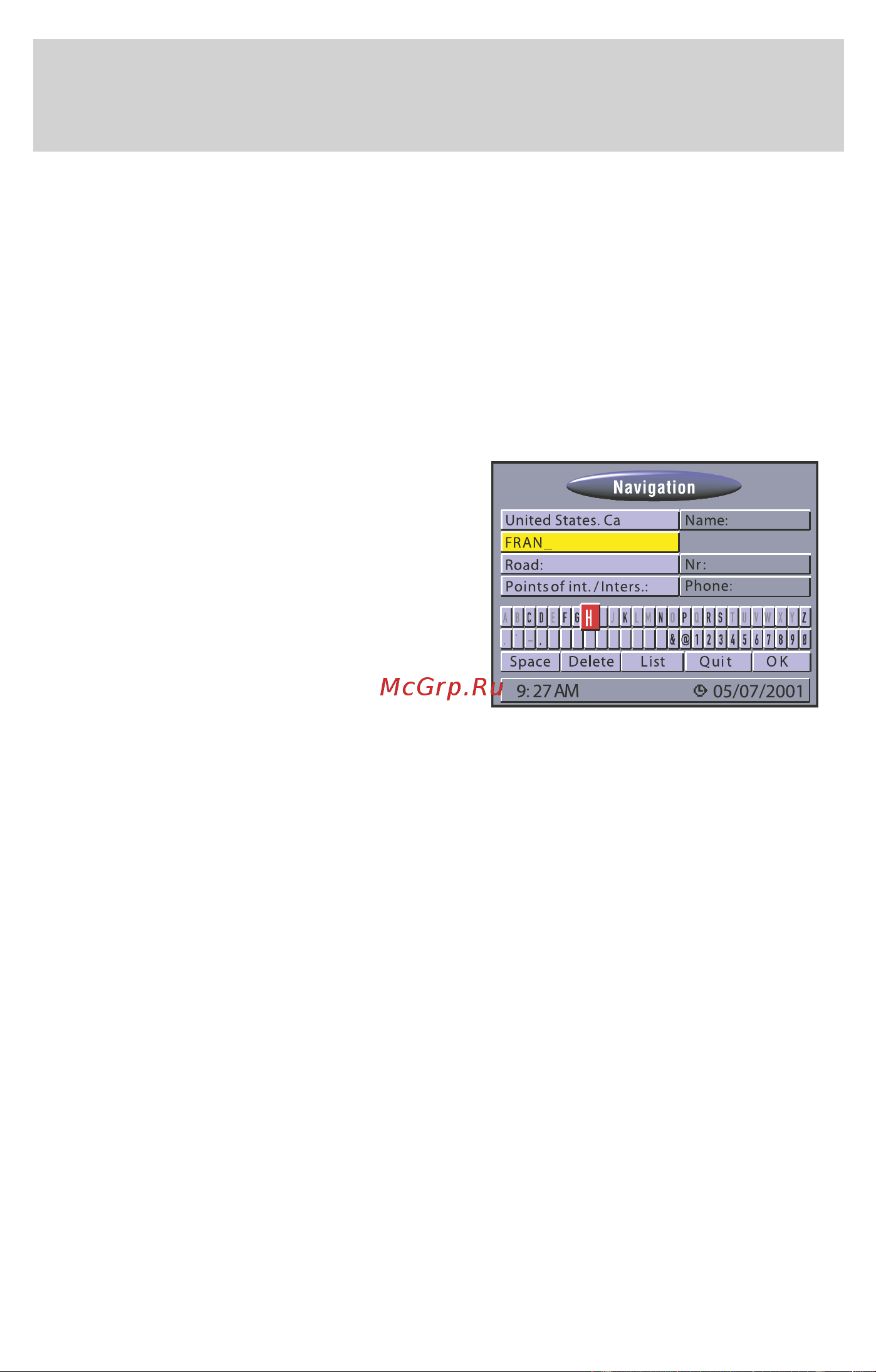 Lincoln Blackwood (2002) Navigation System [14/48] Navigation menu
