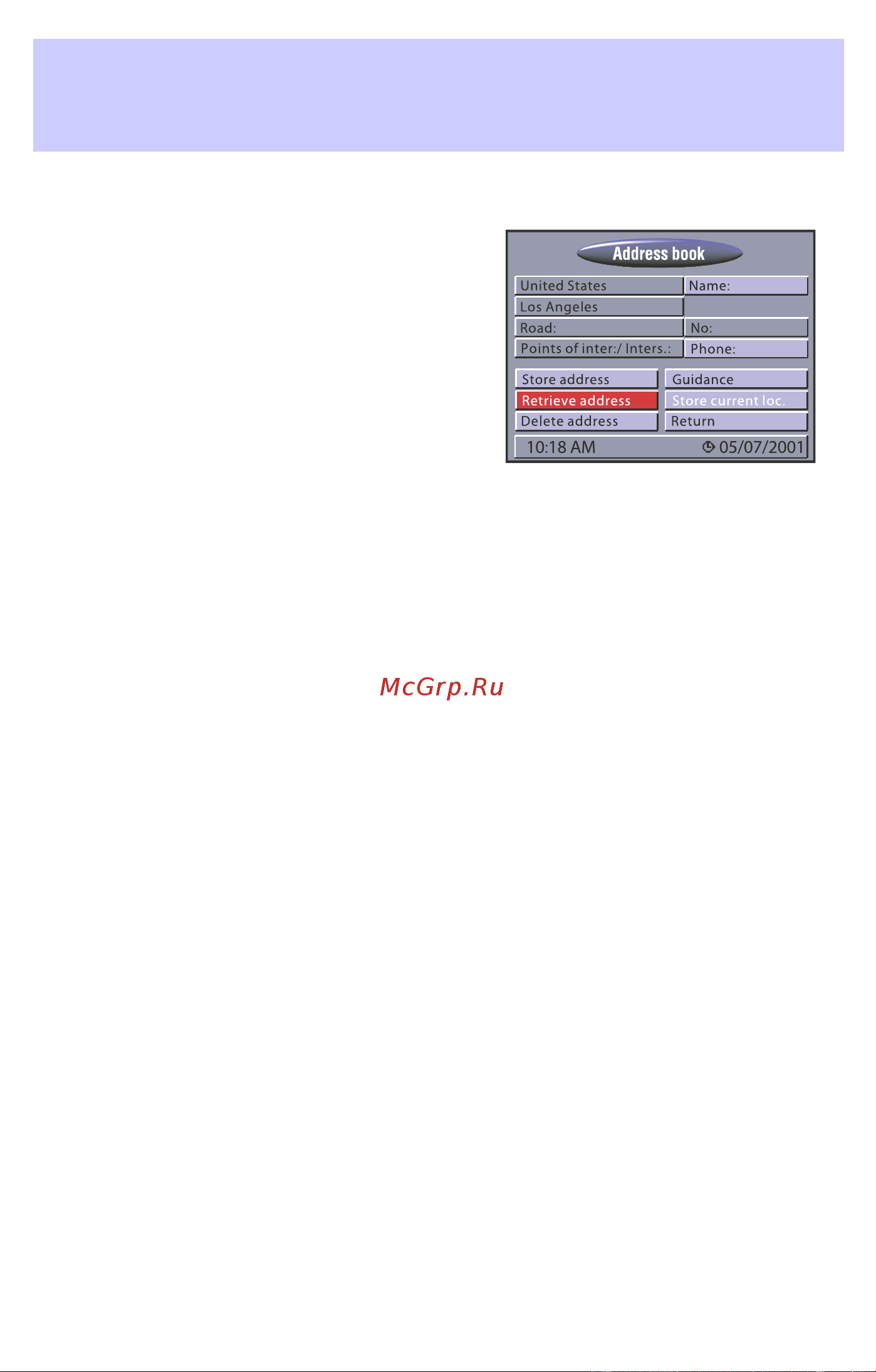 Lincoln Blackwood (2002) Navigation System [24/48] Address book