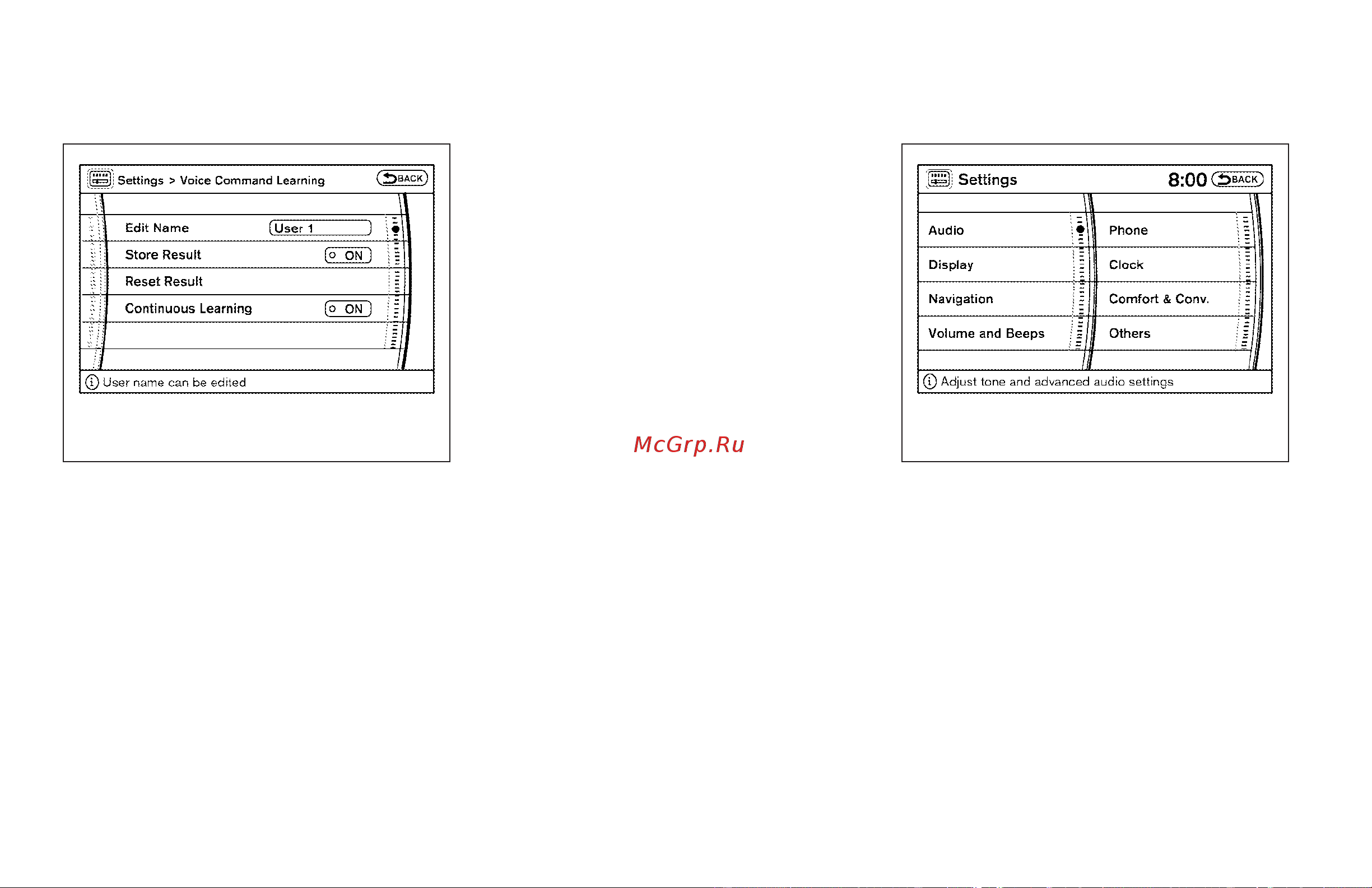 Infiniti QX56 (2008) [269/432] Learning function settings