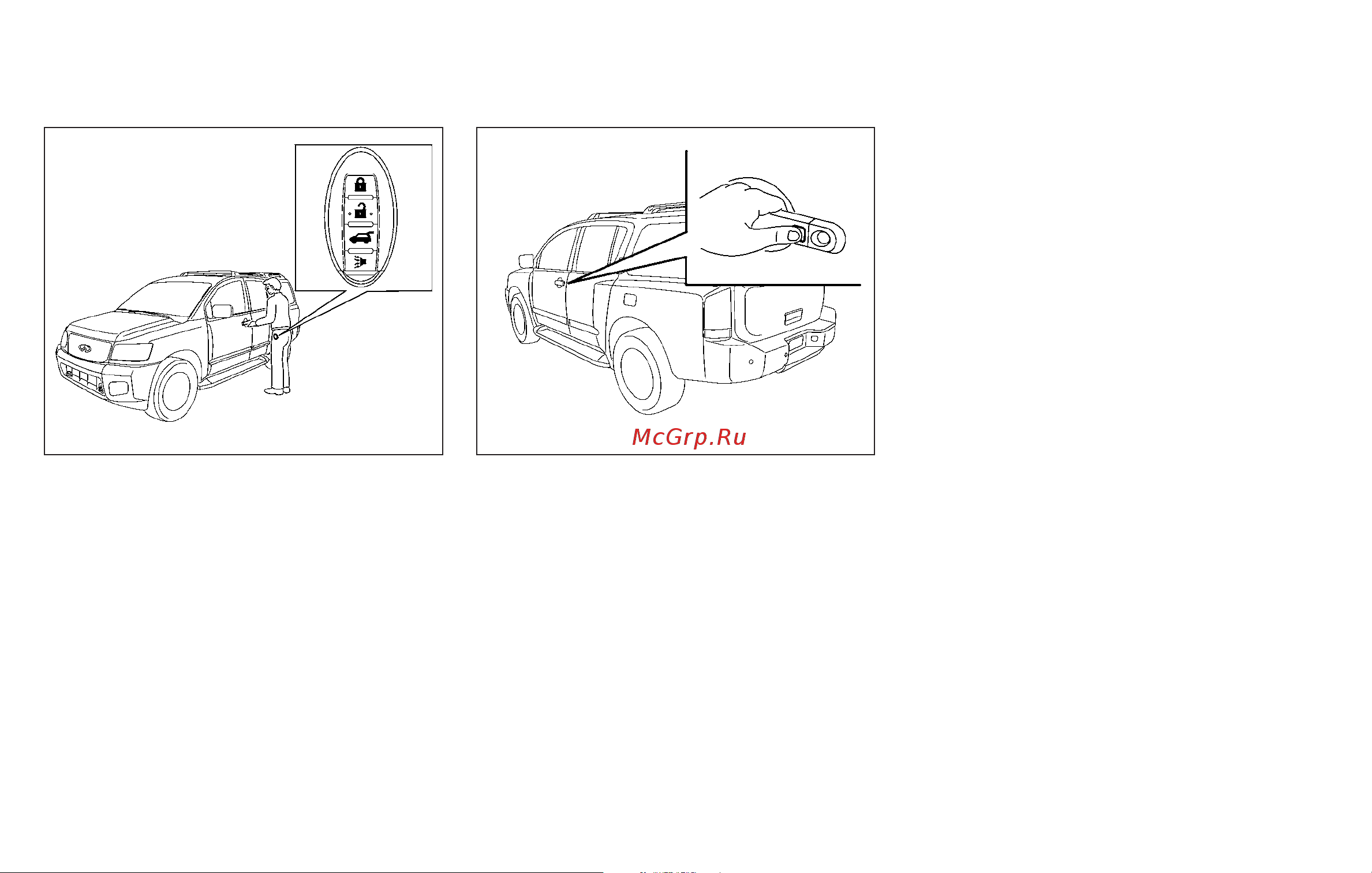 Infiniti QX56 (2010) [157/444] How to use the remote keyless entry function