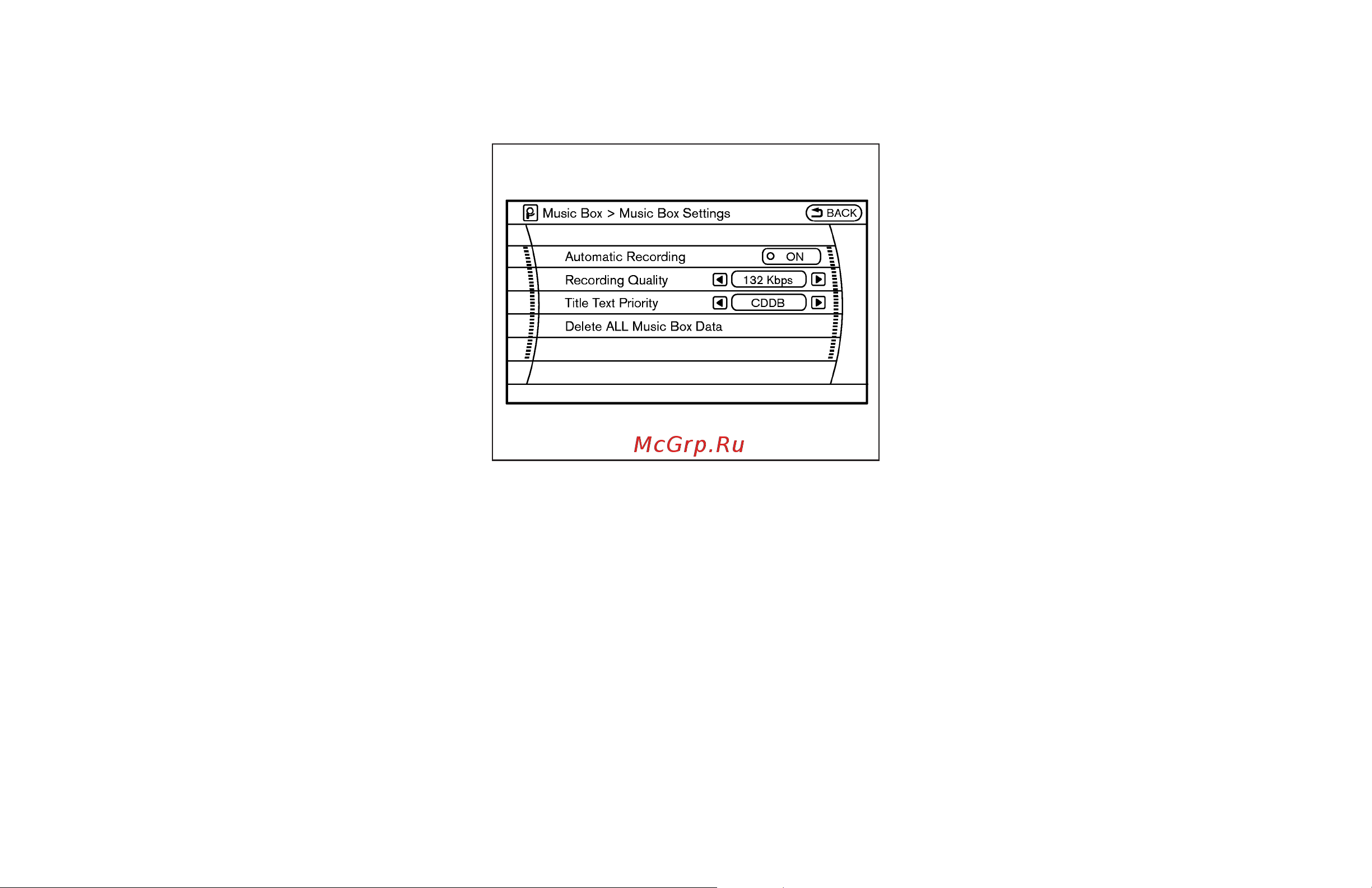 Infiniti G35 Sedan (2007) [214/408] Music box settings
