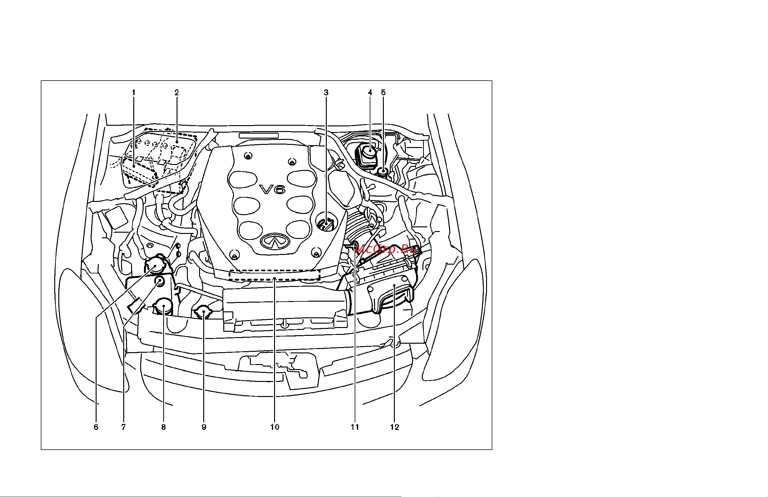 Infiniti G35 Coupe (2006) [265/344] Engine compartment check locations