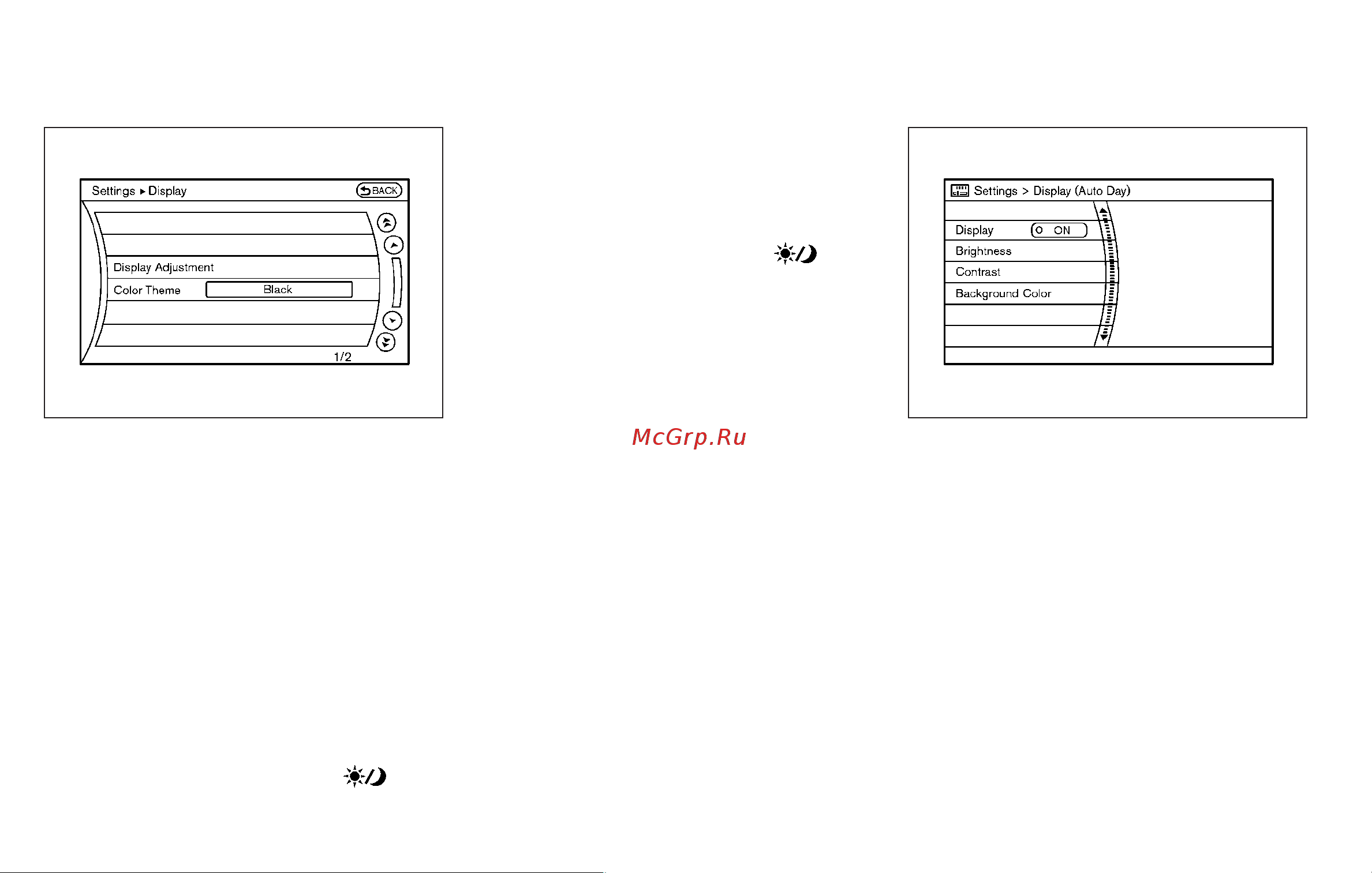Infiniti G37 Convertible (2010) [180/444] Display settings models without navigation system