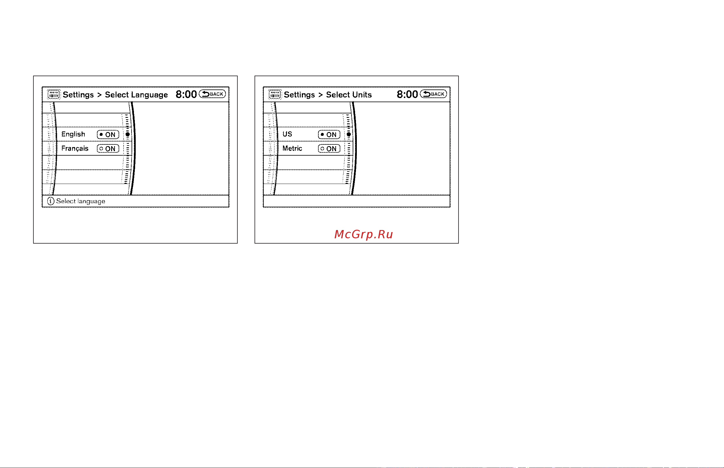 Infiniti QX56 (2009) [189/438] Audio settings