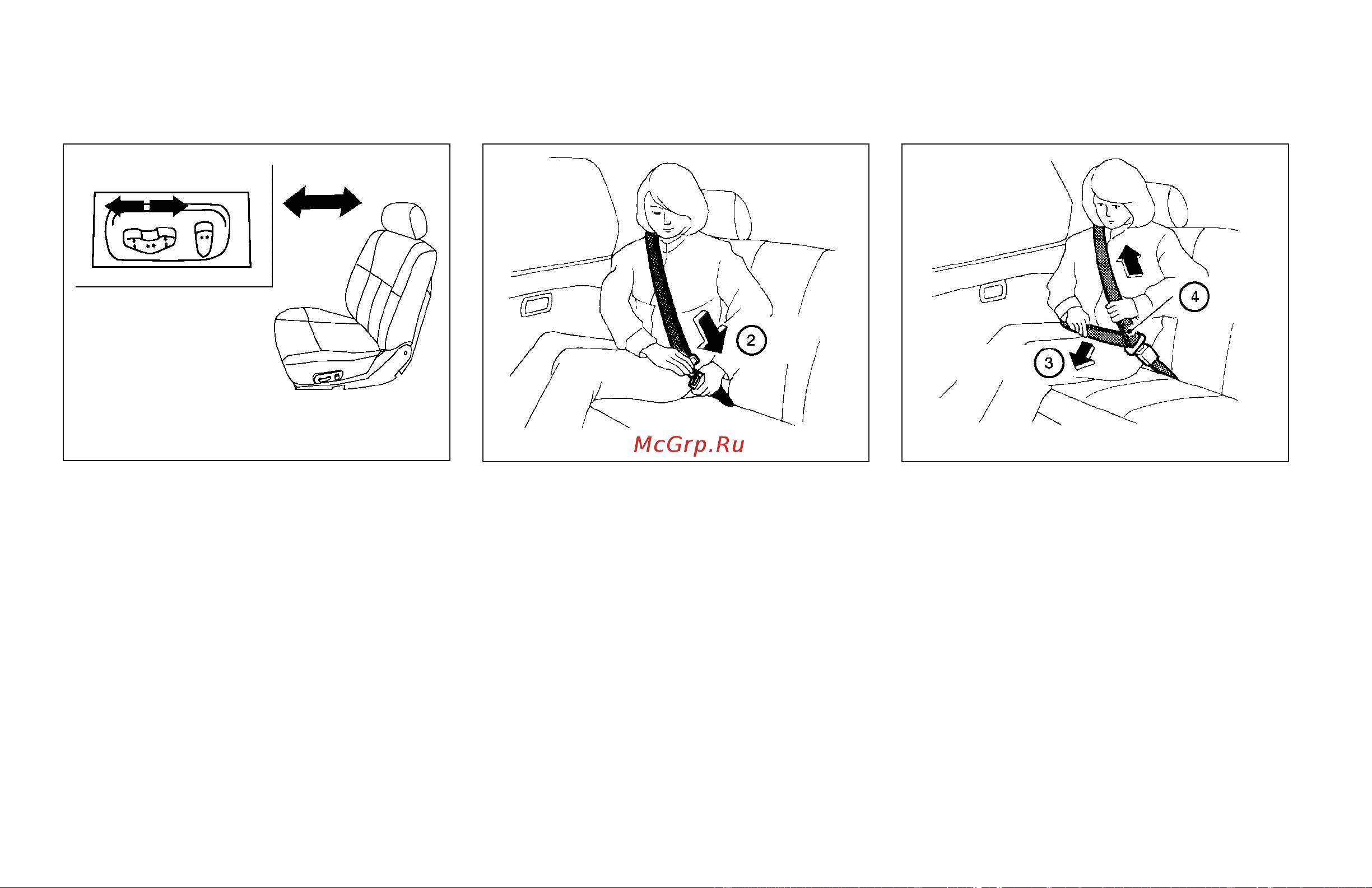 Infiniti QX56 (2009) [36/438] Fastening the seat belts