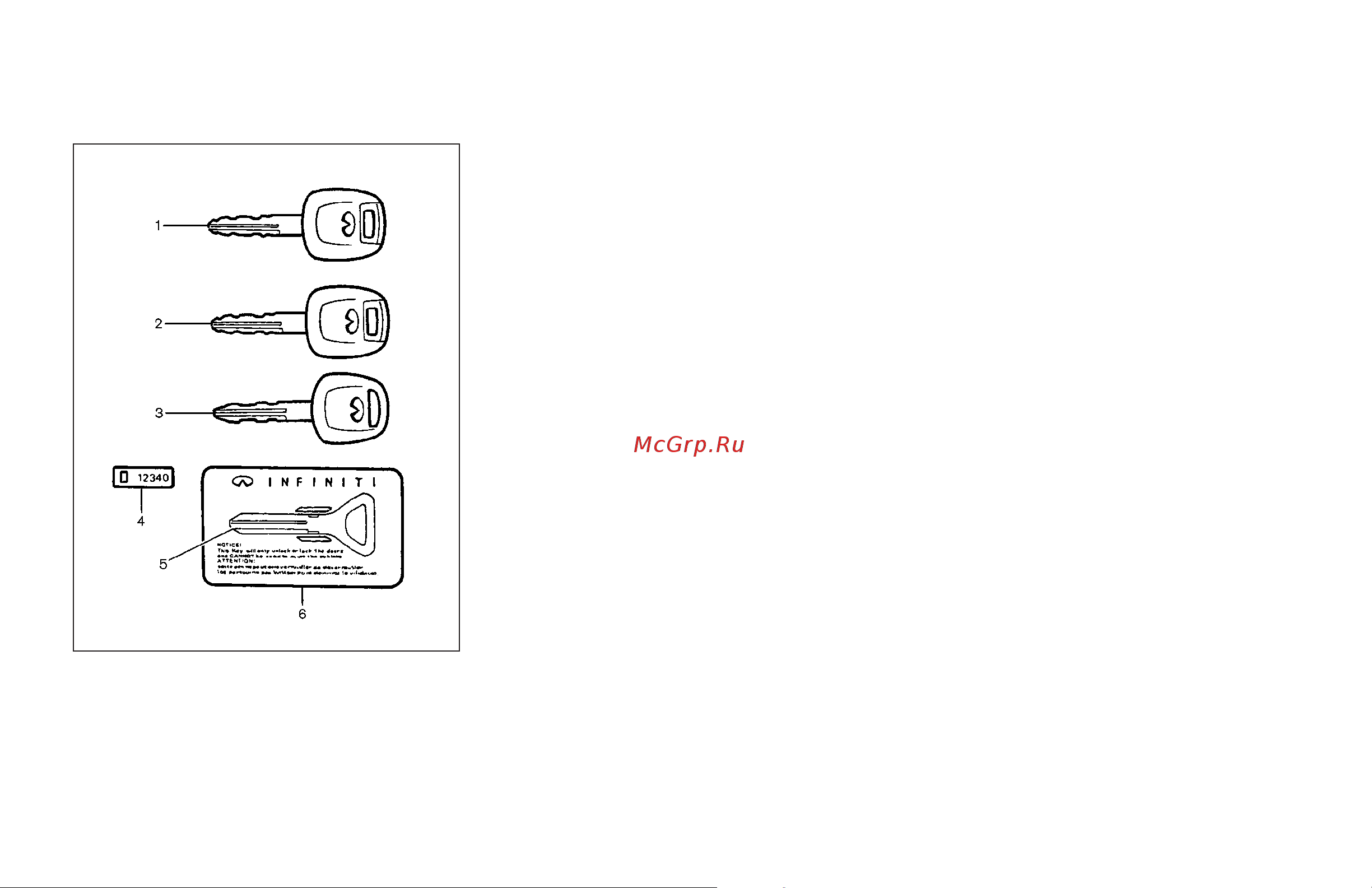 Infiniti FX45 (2006) [118/392] Infiniti vehicle immobilizer system keys