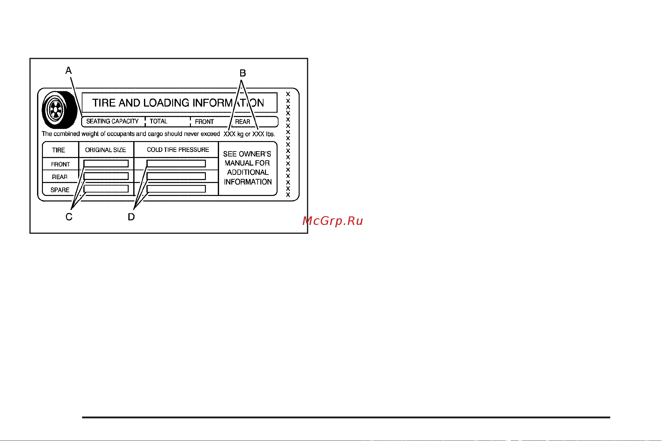 CADILLAC CTS-V (2009) [292/494] Steps for determining correct load limit