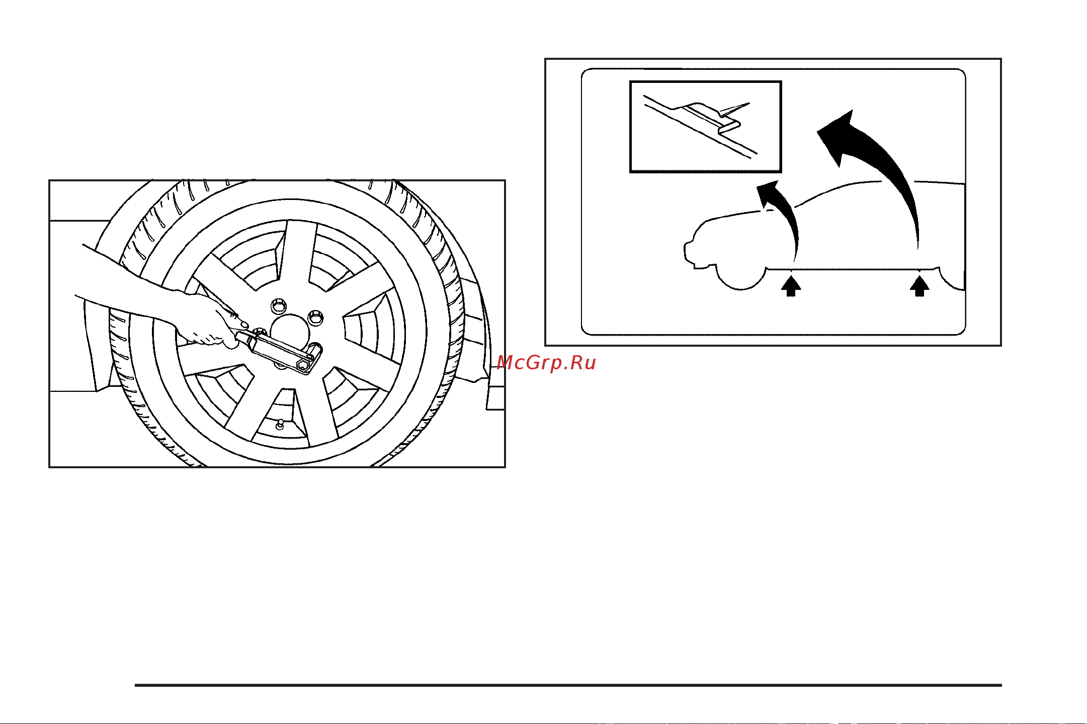 CADILLAC CTS-V (2009) [408/494] Removing the flat tire and installing the spare tire