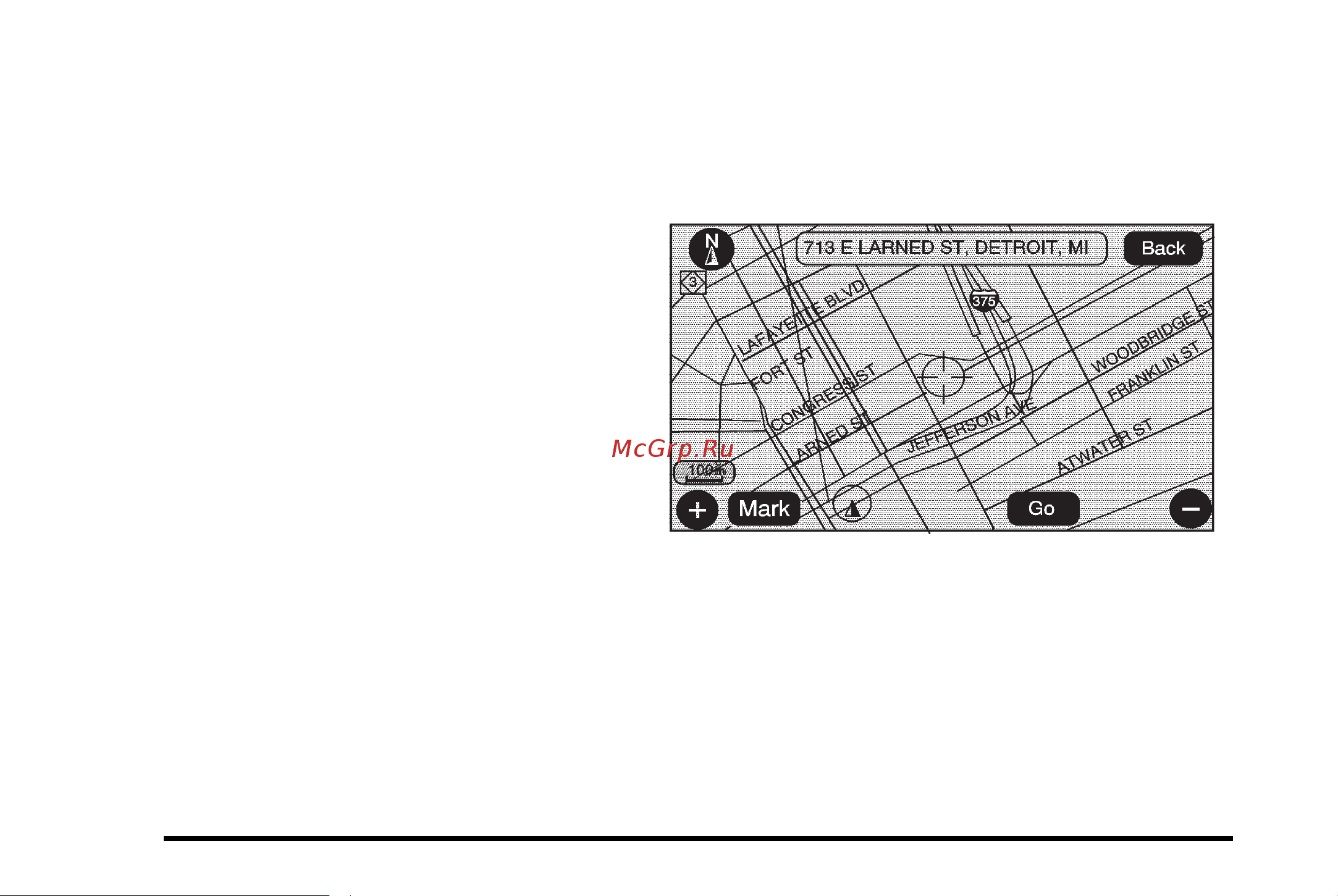 CADILLAC ESCALADE HYBRID (2010) [338/620] Map destination screen functions