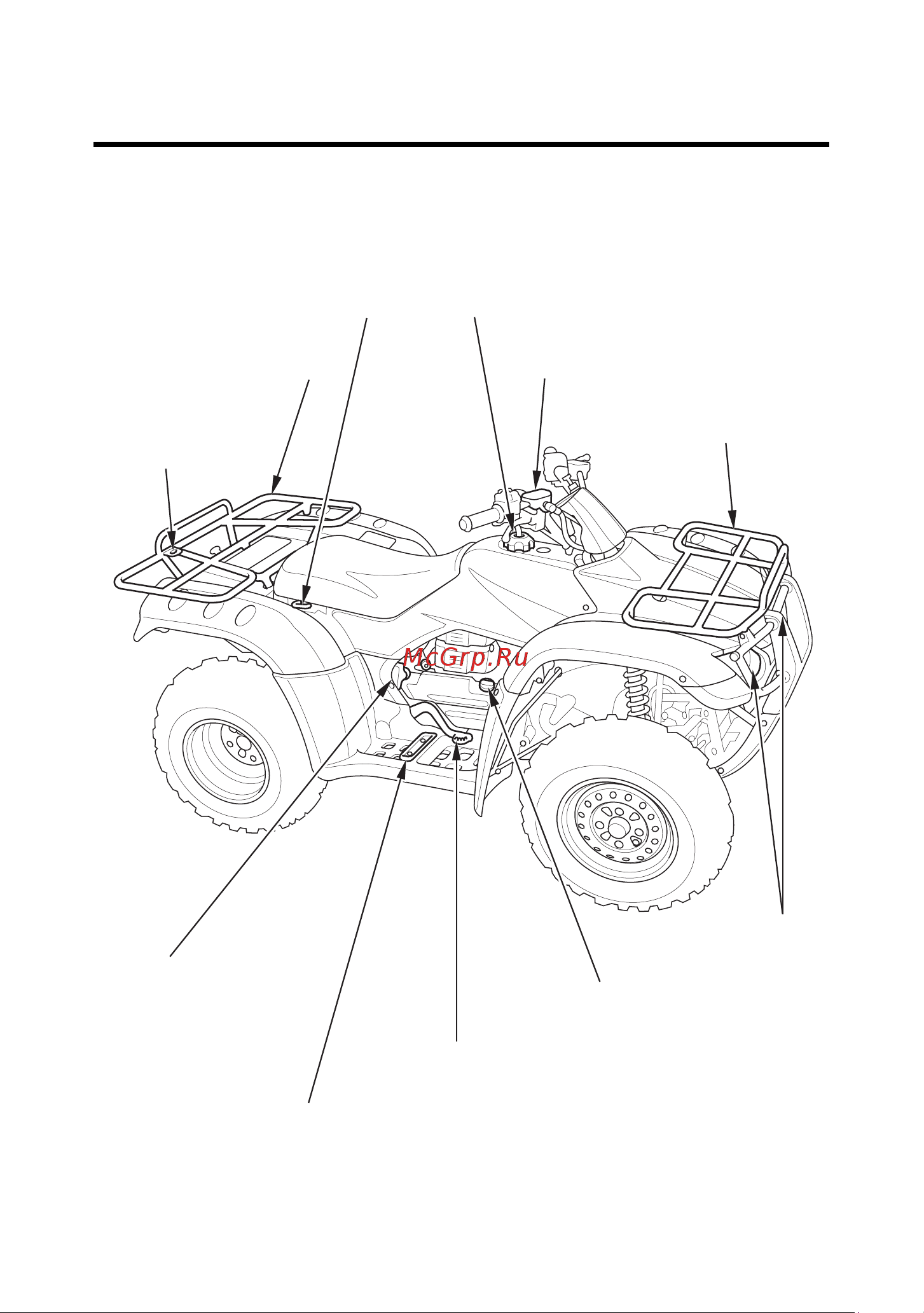Honda TRX400FA (2004) [21/228] Ìåñòà ðàñïîëîæåíèÿ àñòåé è ìåõàíèçìîâ