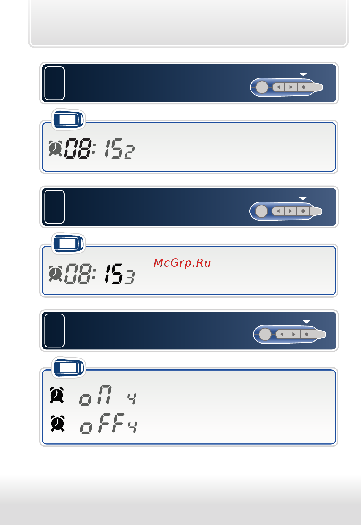 Starline A62 Dialog CAN FLEX [20/68] Коротко нажмите кнопку 4 для перехода к установке минут будильника