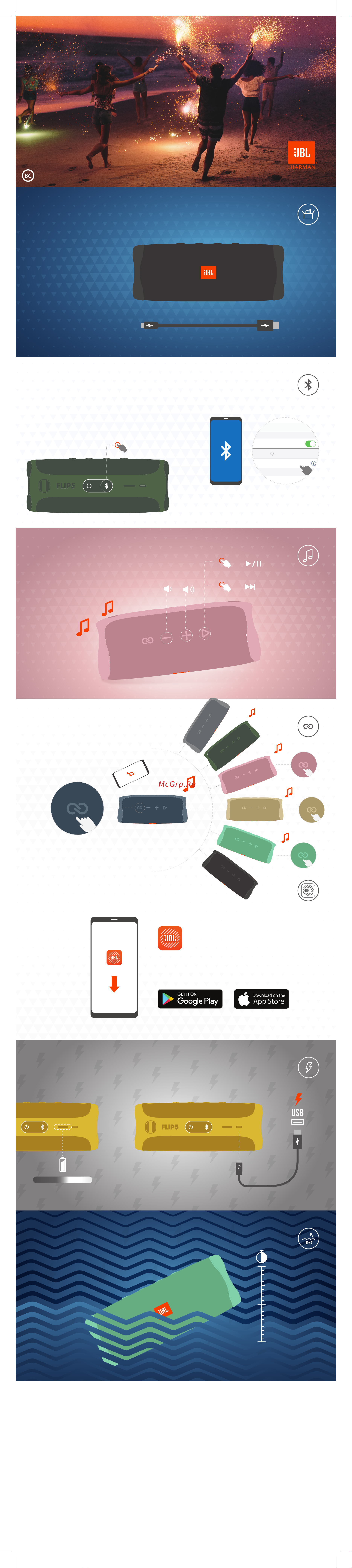 JBL FLIP5BLACK Руководство по эксплуатации онлайн