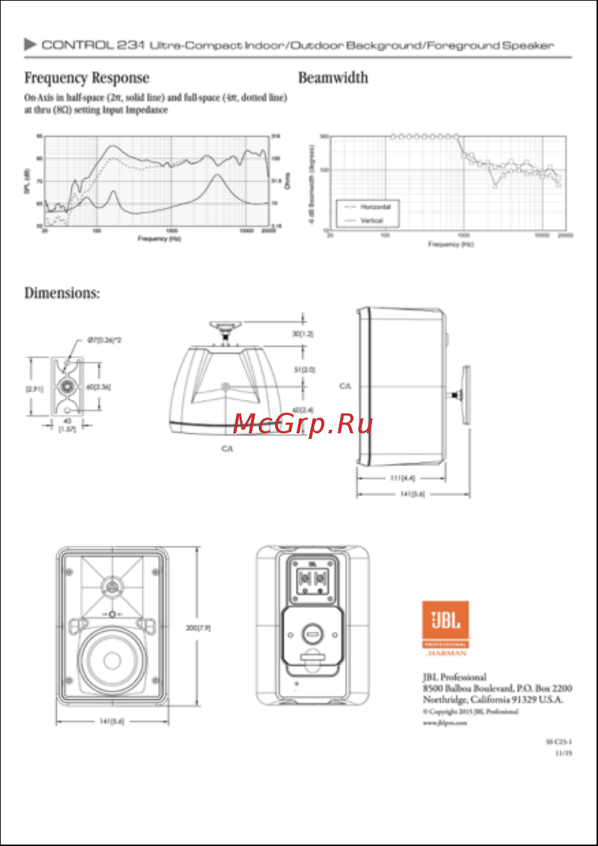 JBL Control 28-1 Руководство по эксплуатации онлайн [5/9] 778554