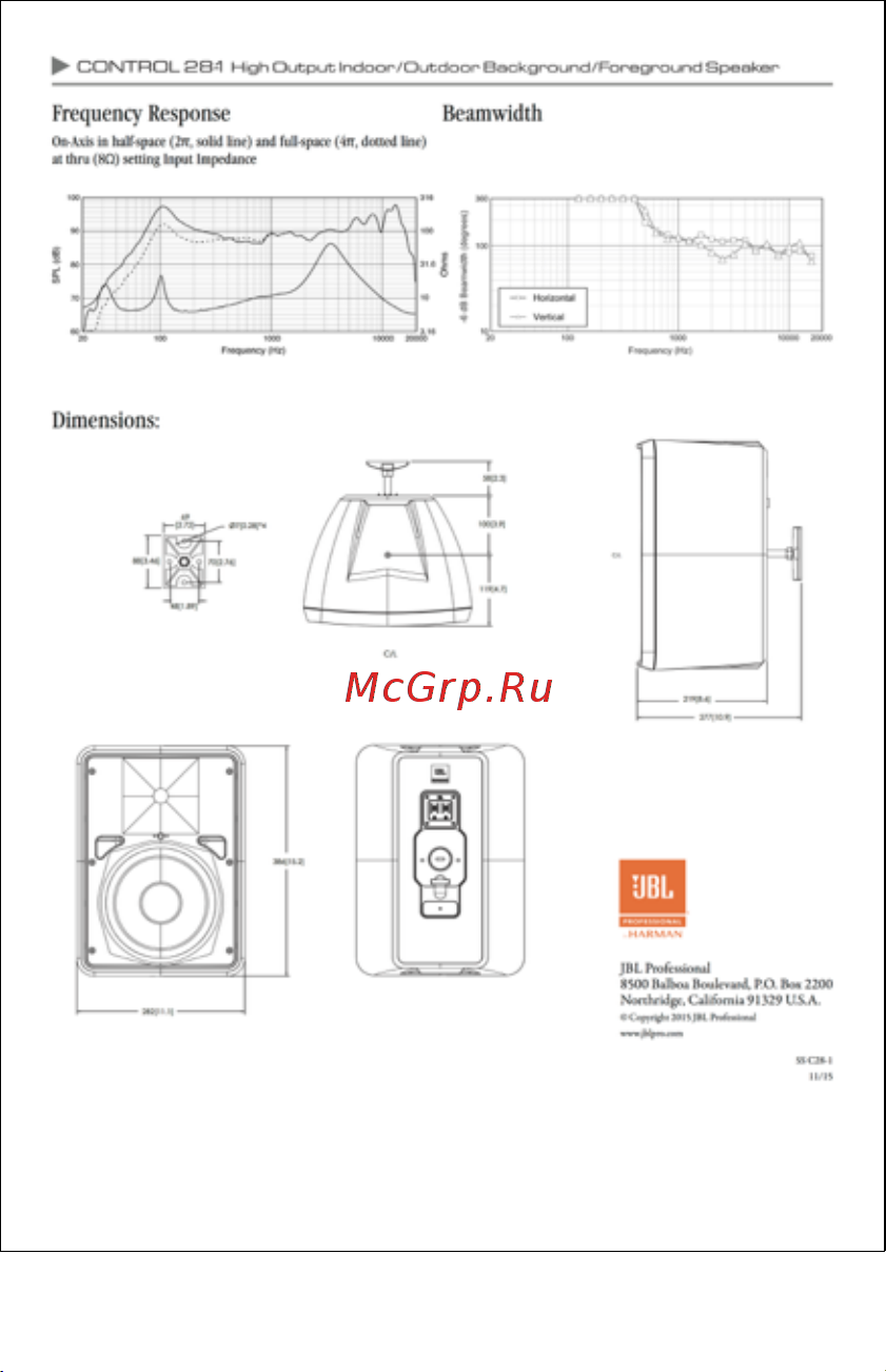 JBL Control 28-1 Руководство по эксплуатации онлайн [9/9] 778554