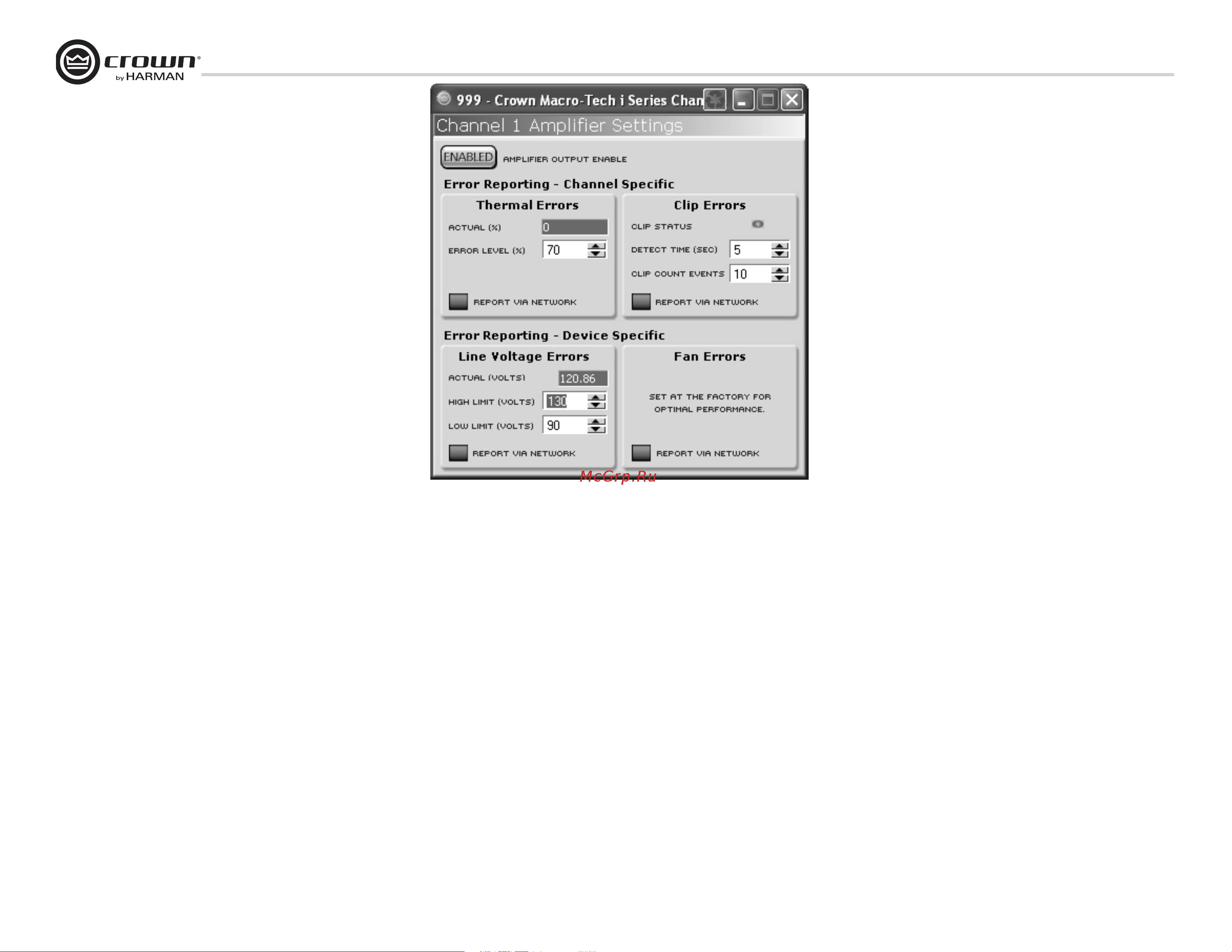 Crown MA 9000i [30/52] Control del software