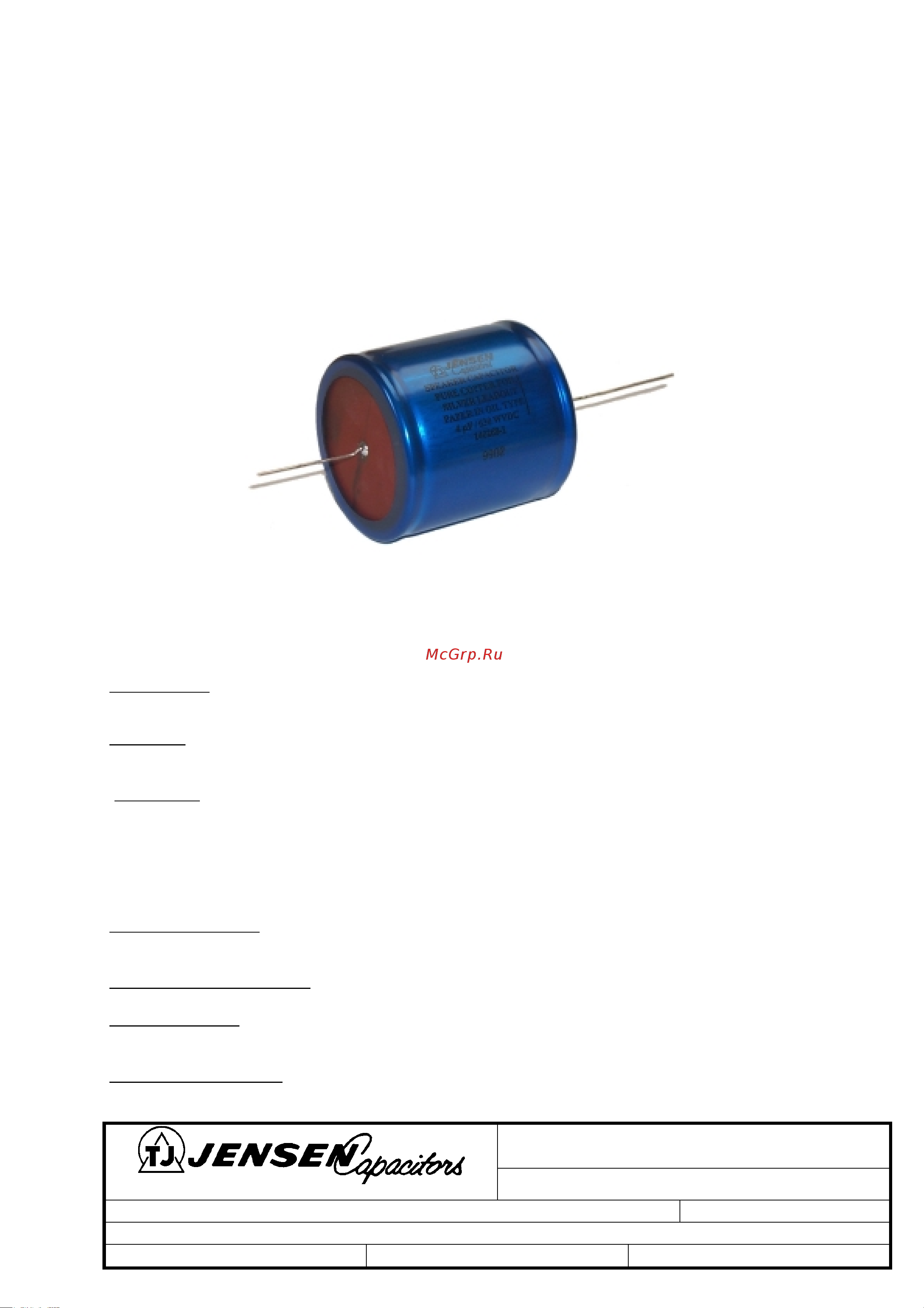 JENSEN Jensen NOS Aluminium foil [6/23] Speaker capacitors for loudspeaker crossover filters