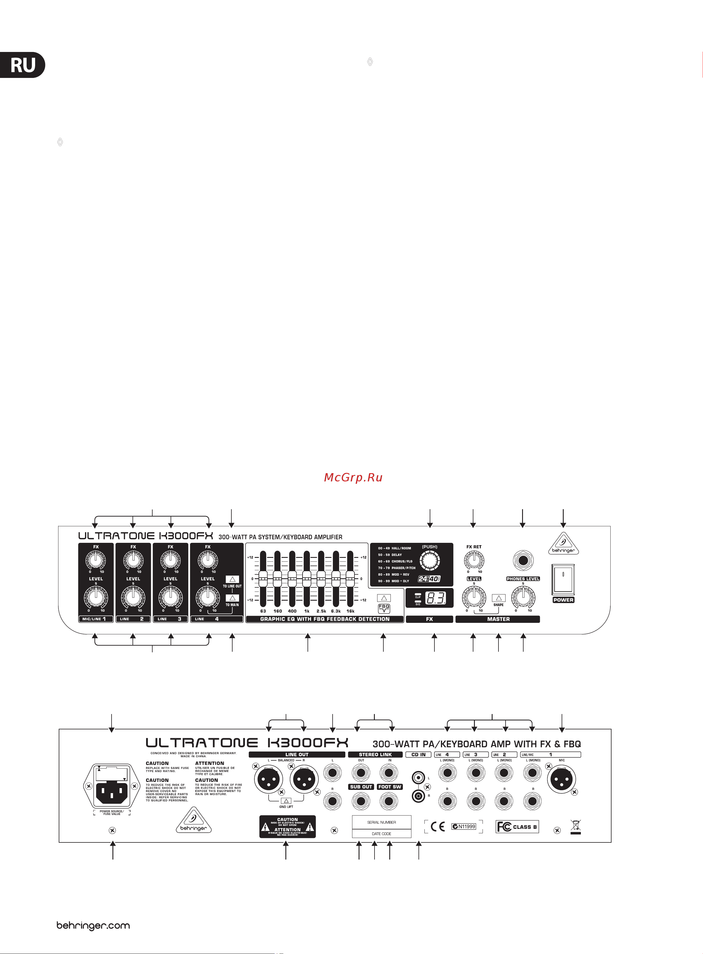 Behringer ULTRATONE K3000FX [6/10] 1 3 5 6 7 9