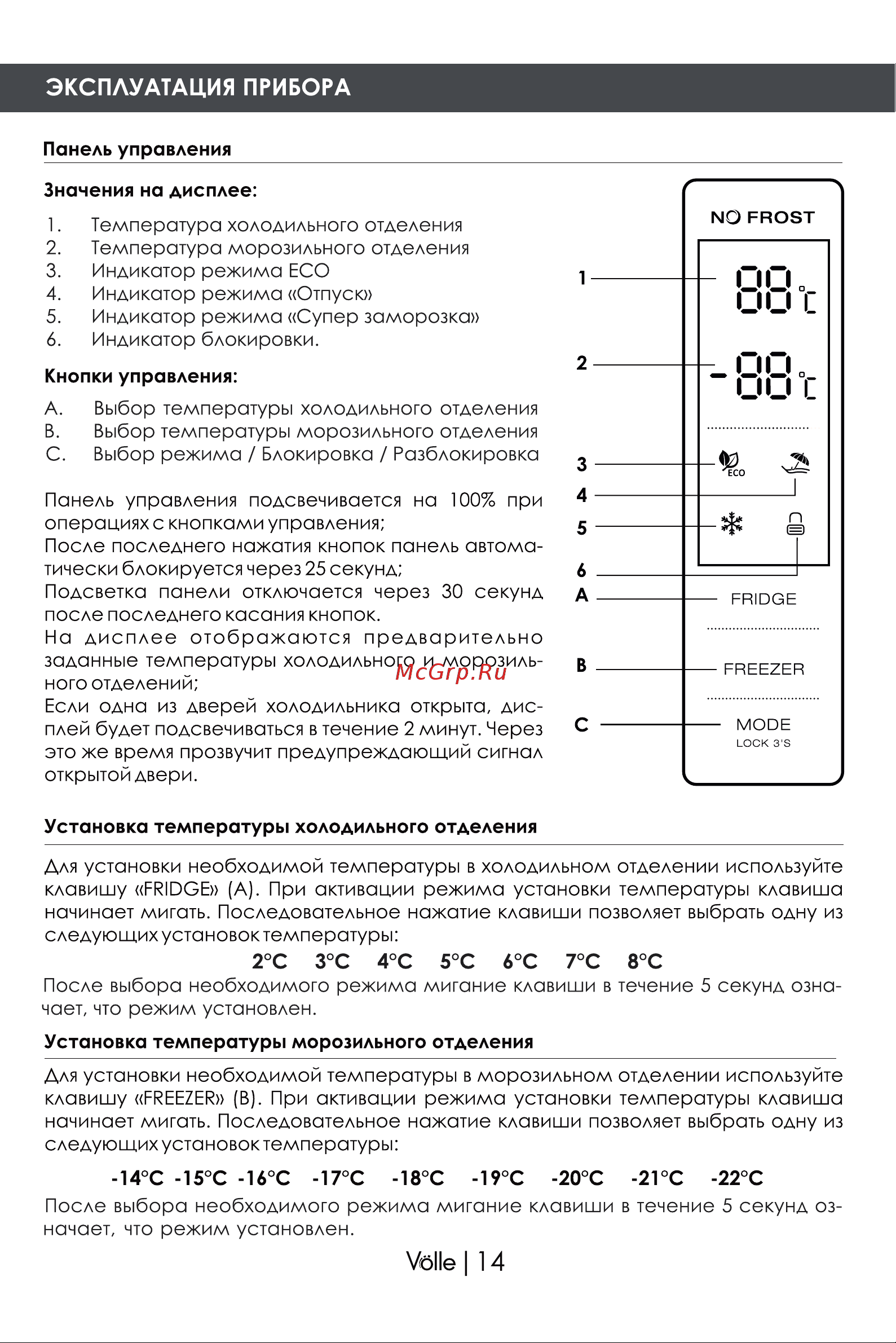 Volle VLH-246SS Руководство по эксплуатации онлайн [14/24] 778632
