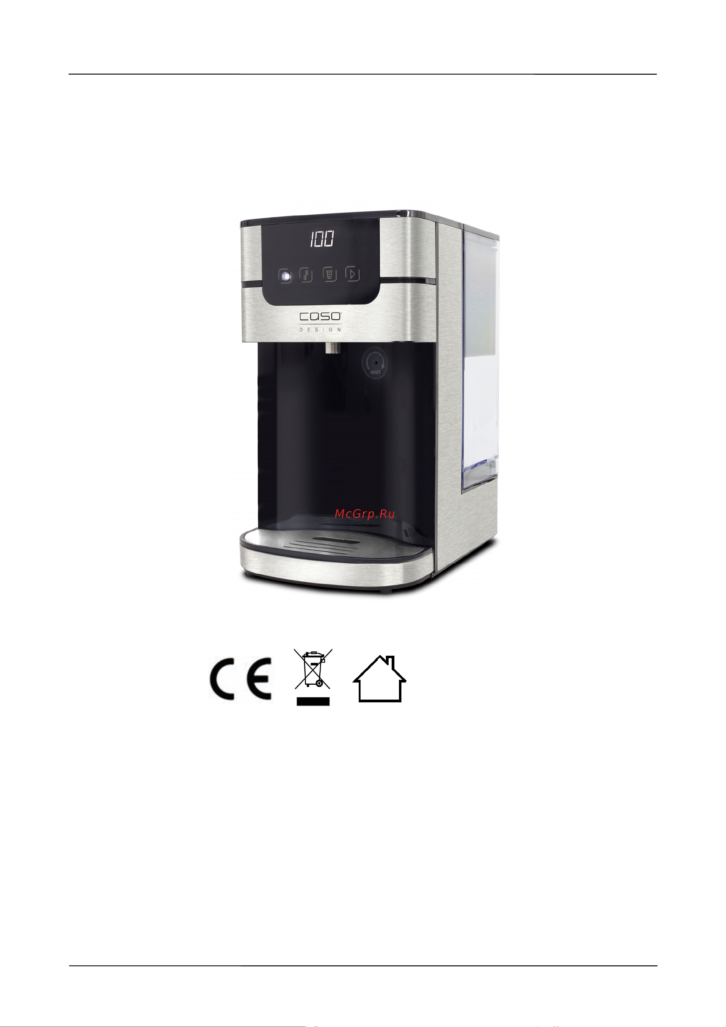 Caso HW 1000 [93/107] Руководство пользователя диспенсер горячей воды hw 1000