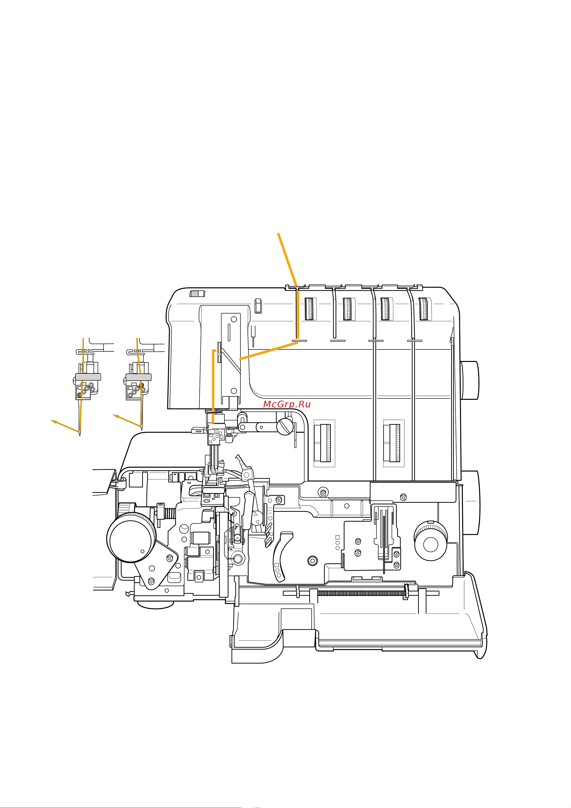 Janome 1200 D [32/57] Маршрут заправки жёлтой нити b1 в2
