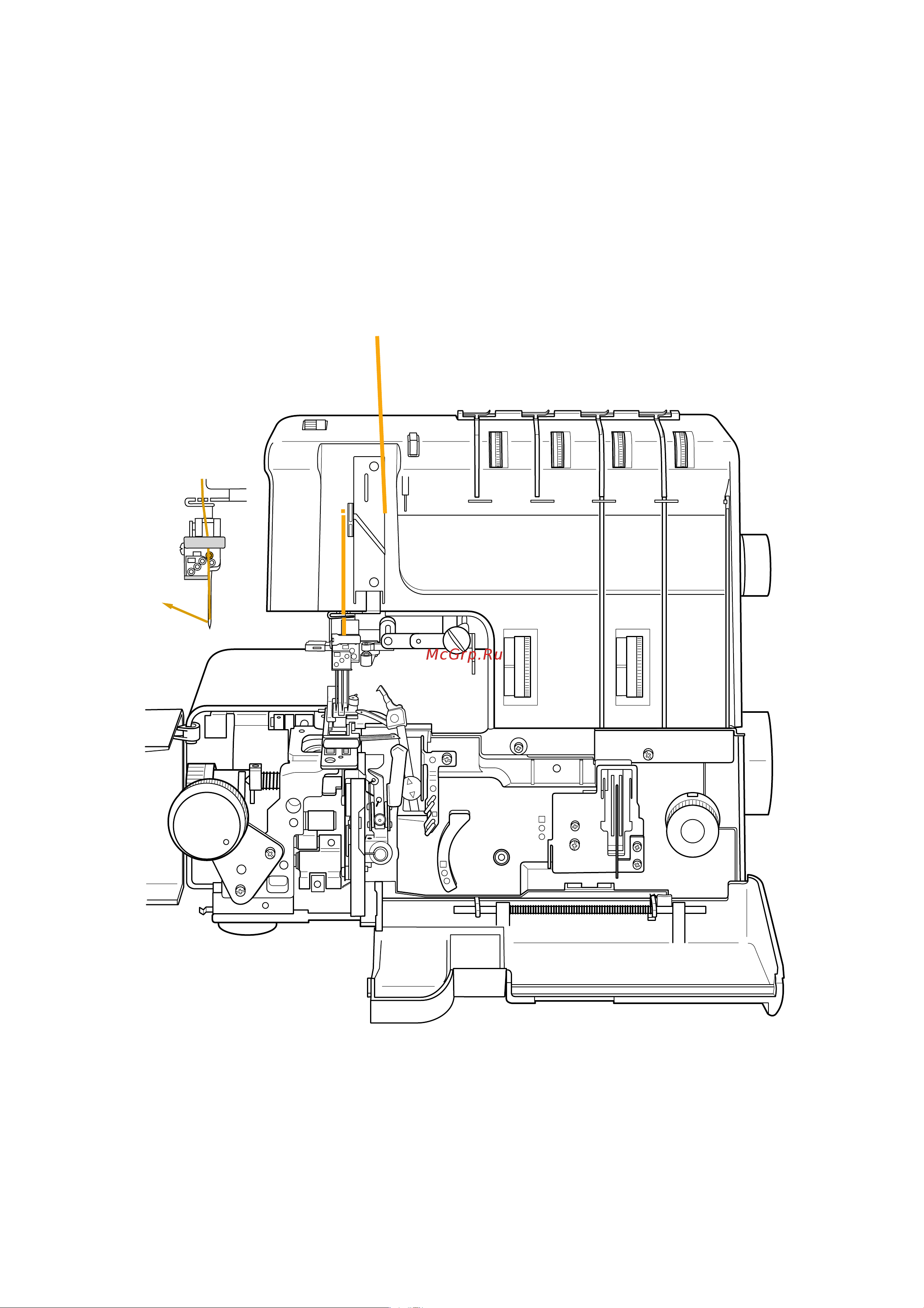 Janome 1200 D [33/57] Маршрут заправки жёлтой нити c